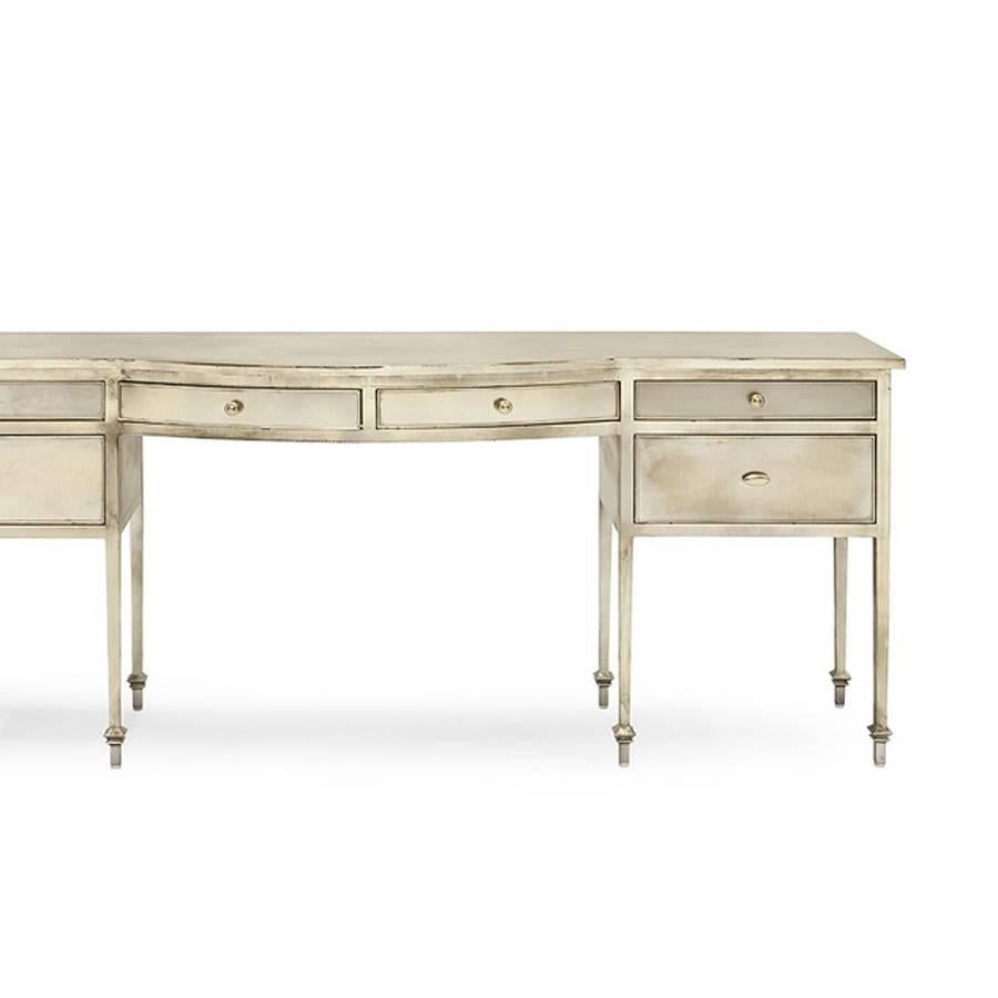 Italian French Castle Console in Antique Metal Finish