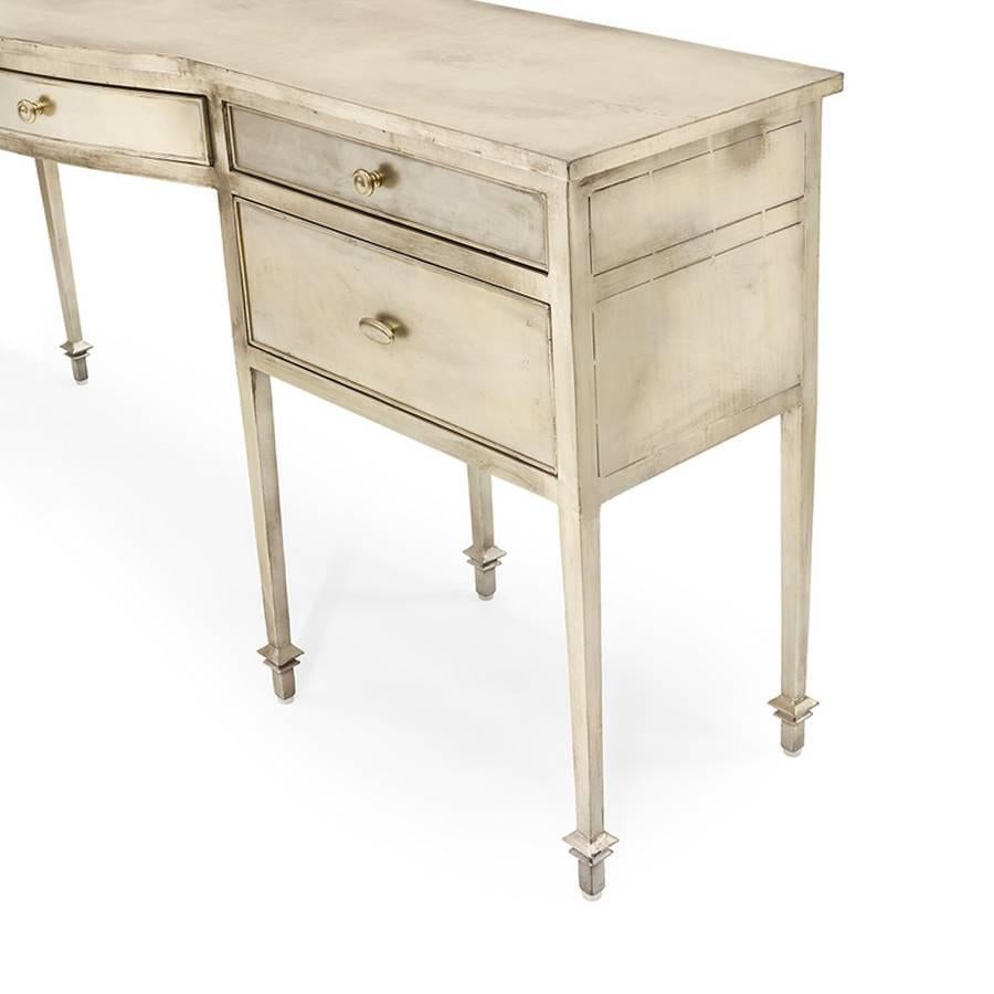 Hand-Crafted French Castle Console in Antique Metal Finish