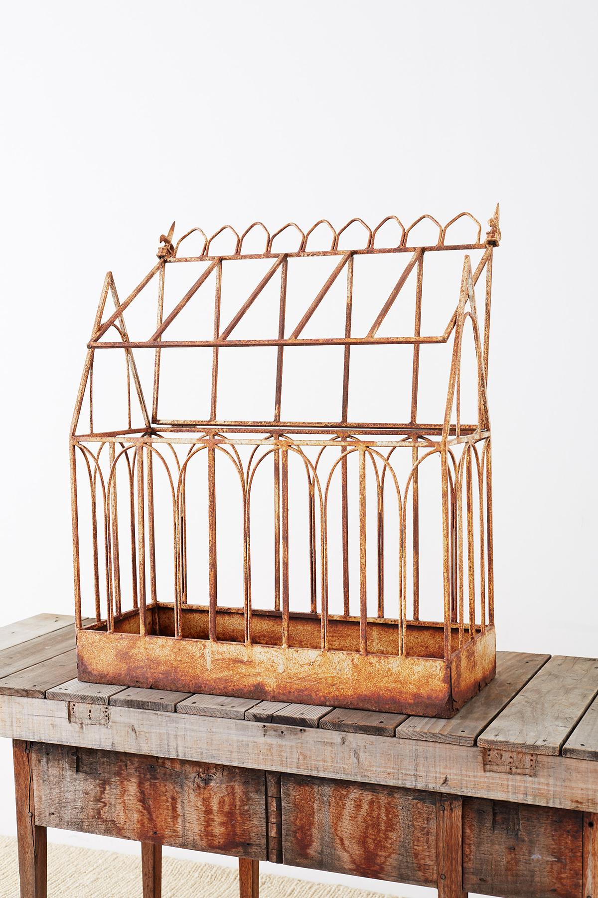 American French Cathedral Wrought Iron Garden Planter