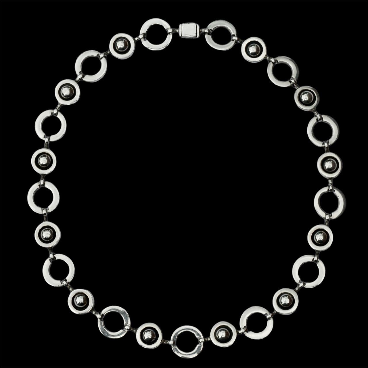 French Cavendish Sterling Silver Saturn Ring Necklace For Sale 6