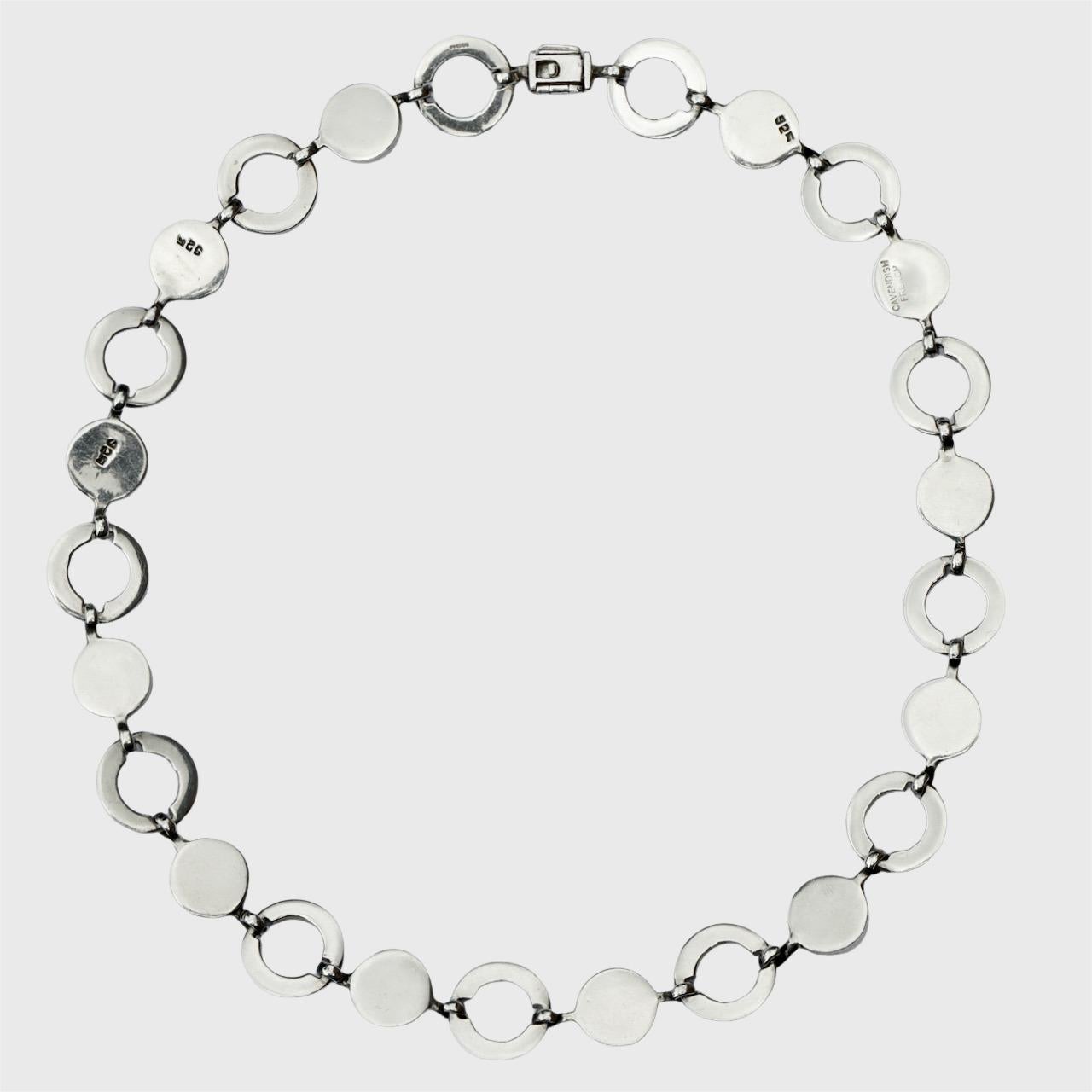 French Cavendish Sterling Silver Saturn Ring Necklace For Sale 3