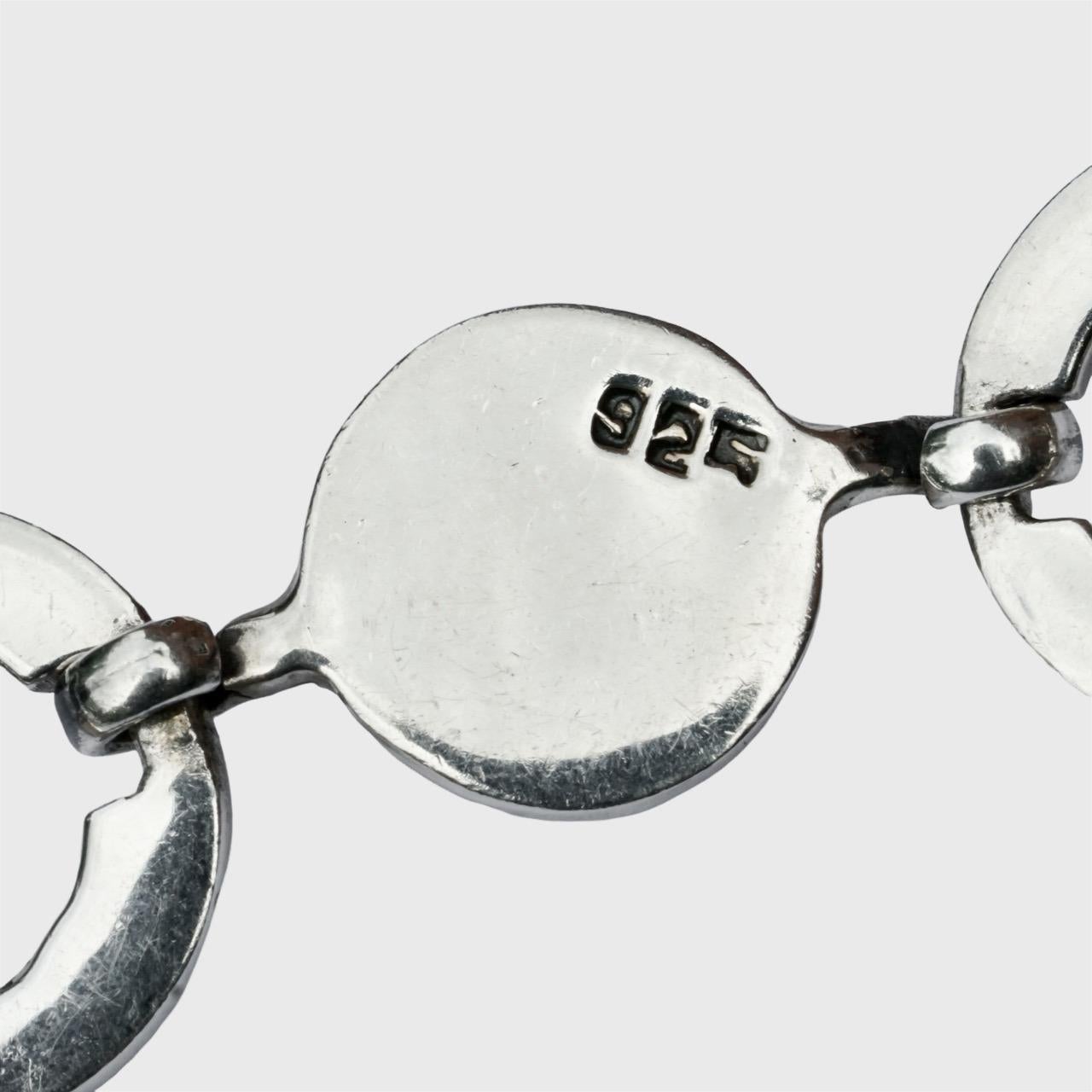 French Cavendish Sterling Silver Saturn Ring Necklace For Sale 5