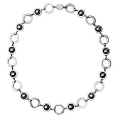 Collier anneau de Saturne en argent sterling French Cavendish