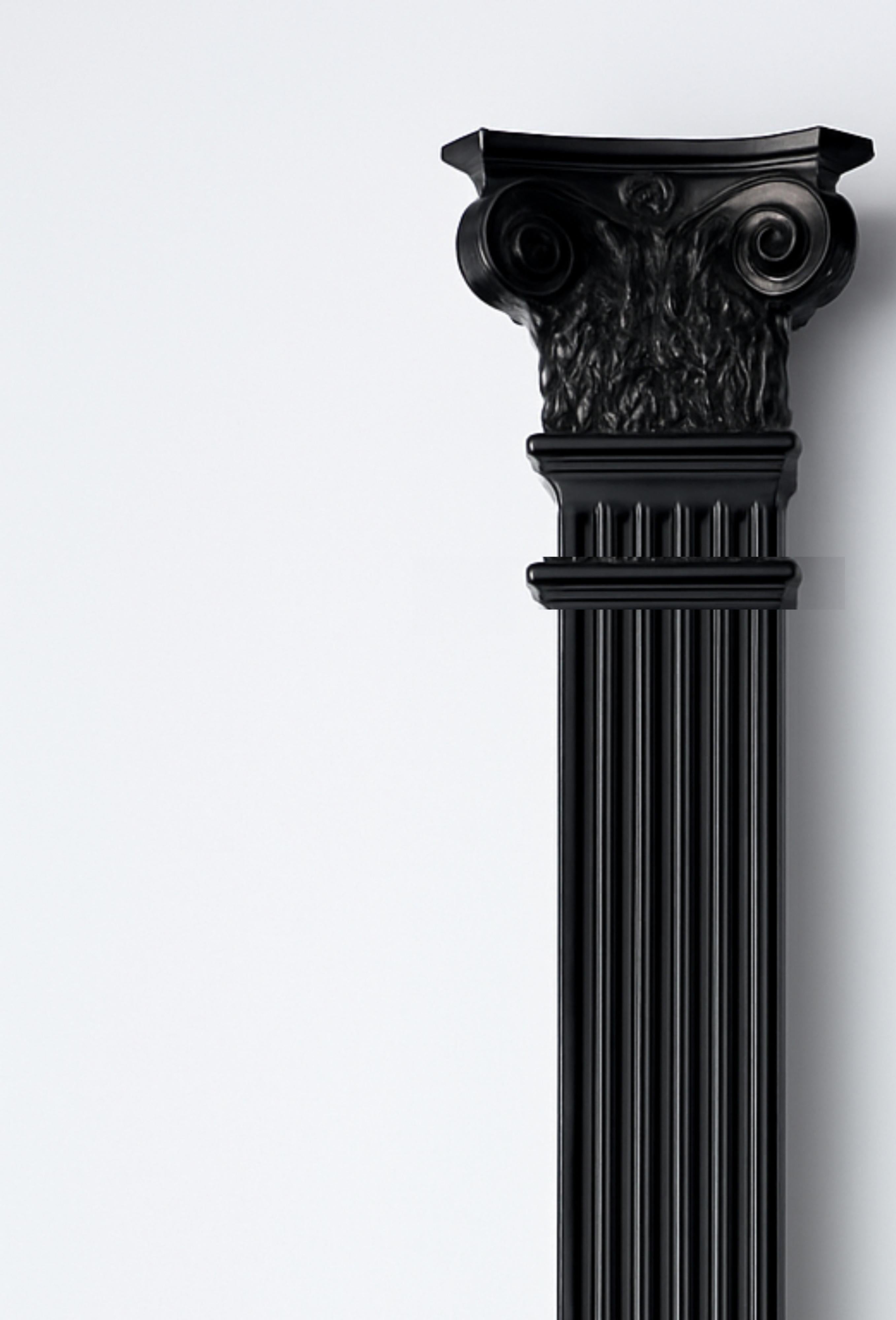 A pair of cedar black lacquer refinished columns pedestals, the classic look ideal for any environment