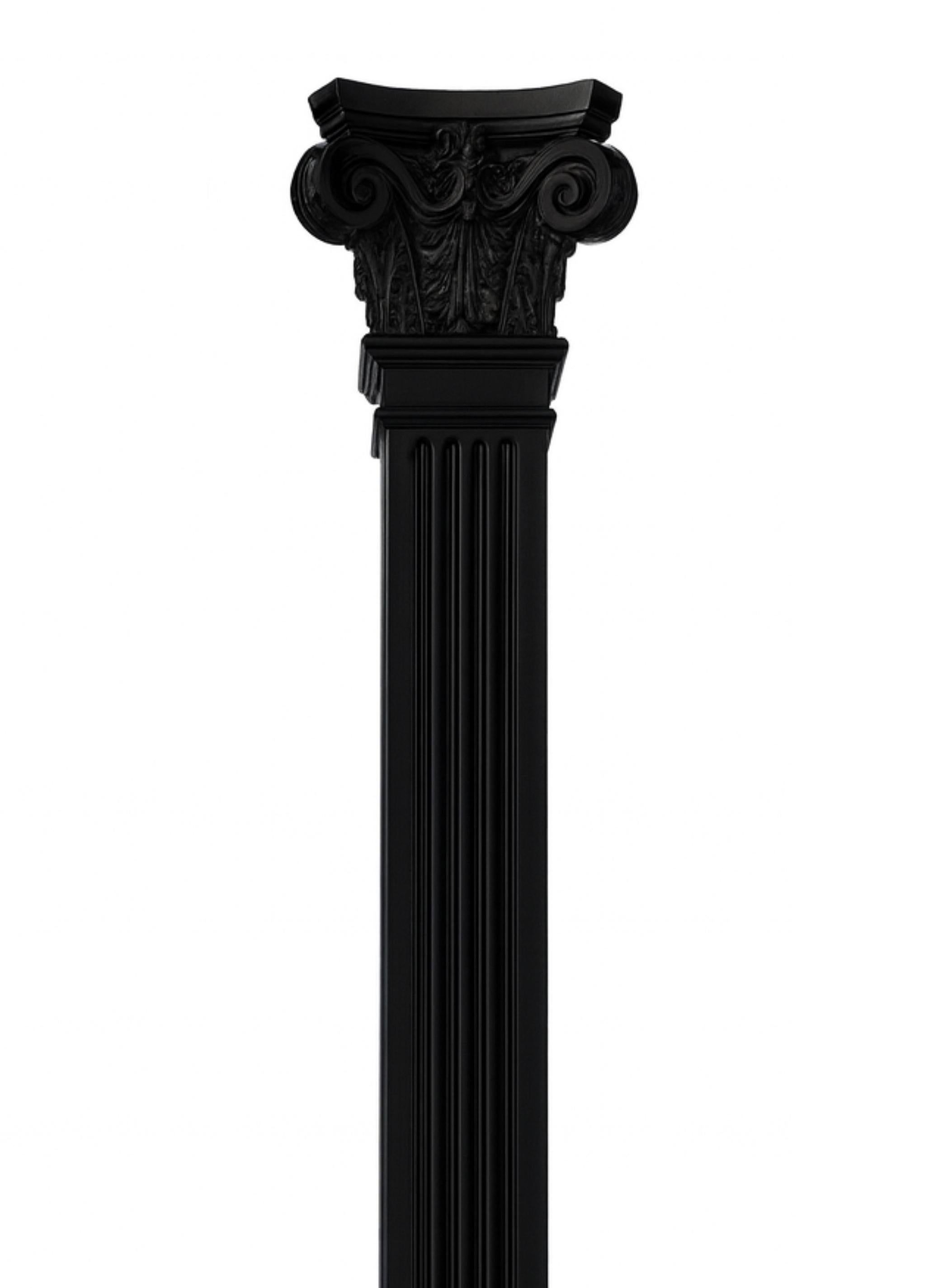 French Cedar Black Lacquer Pedestal Column, 20th Century For Sale 1