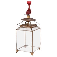 French Ceiling Lantern in Brass XX Century