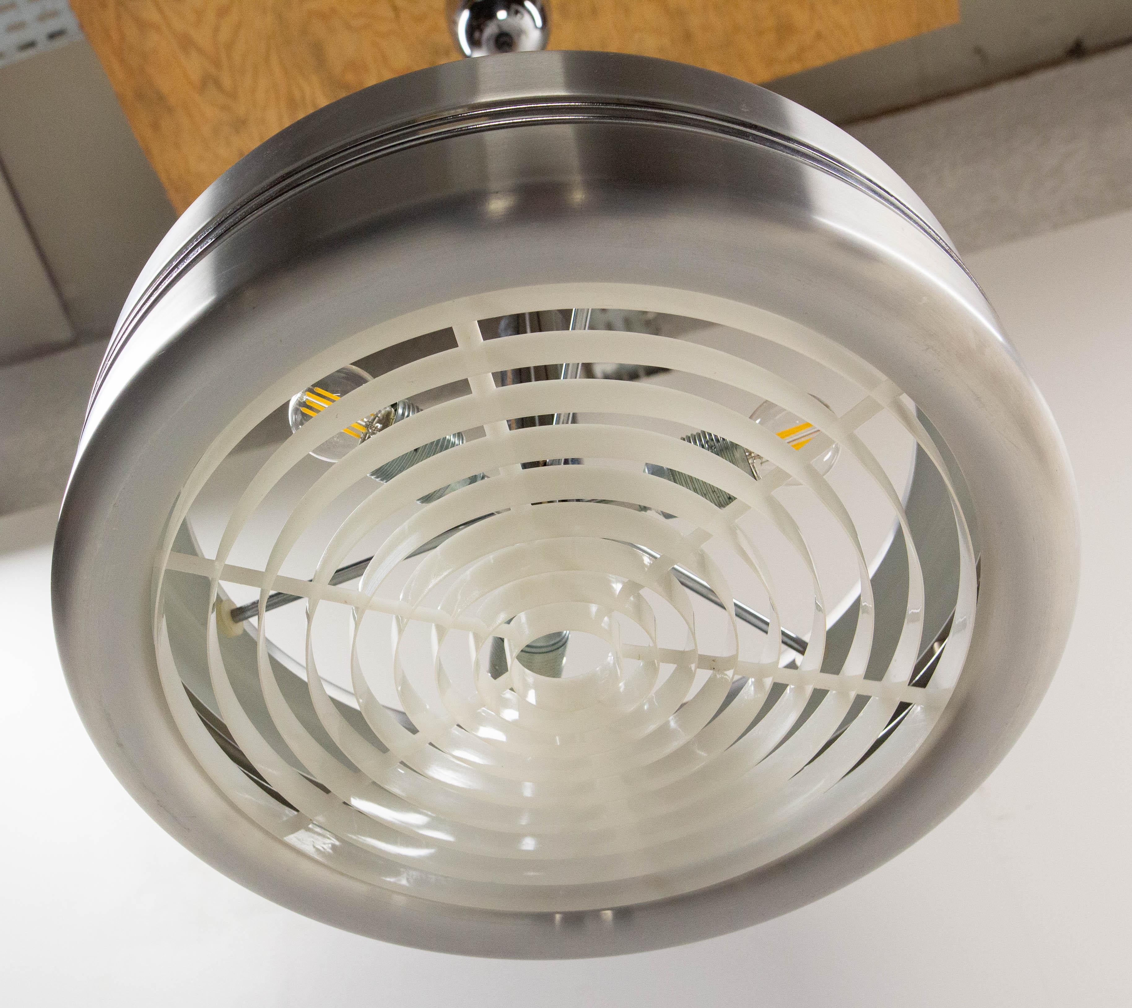 Lampadario francese a sospensione da soffitto Chrome, Space AGE, circa 1970 in vendita 3