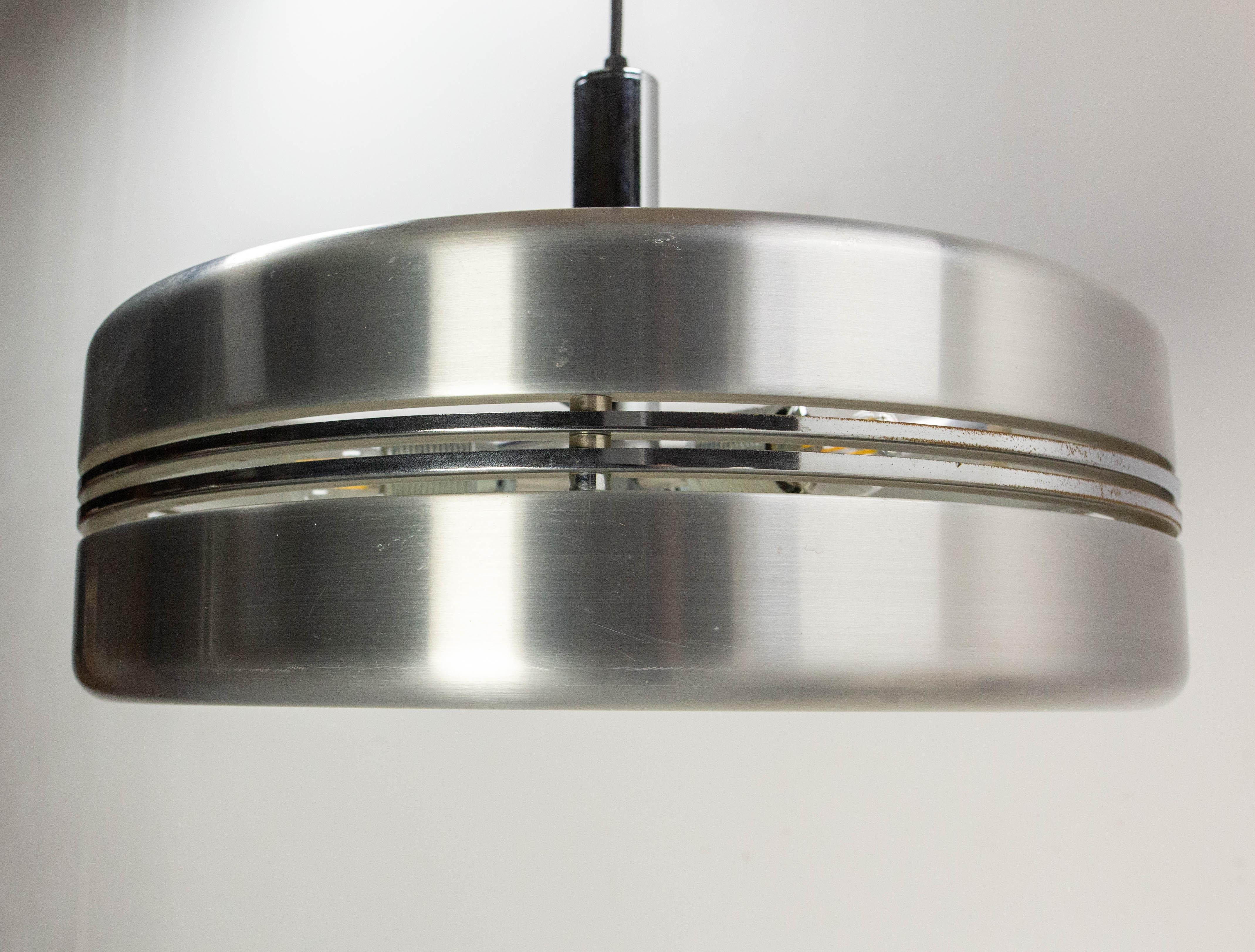 Lampadario francese a sospensione da soffitto Chrome, Space AGE, circa 1970 in vendita 4