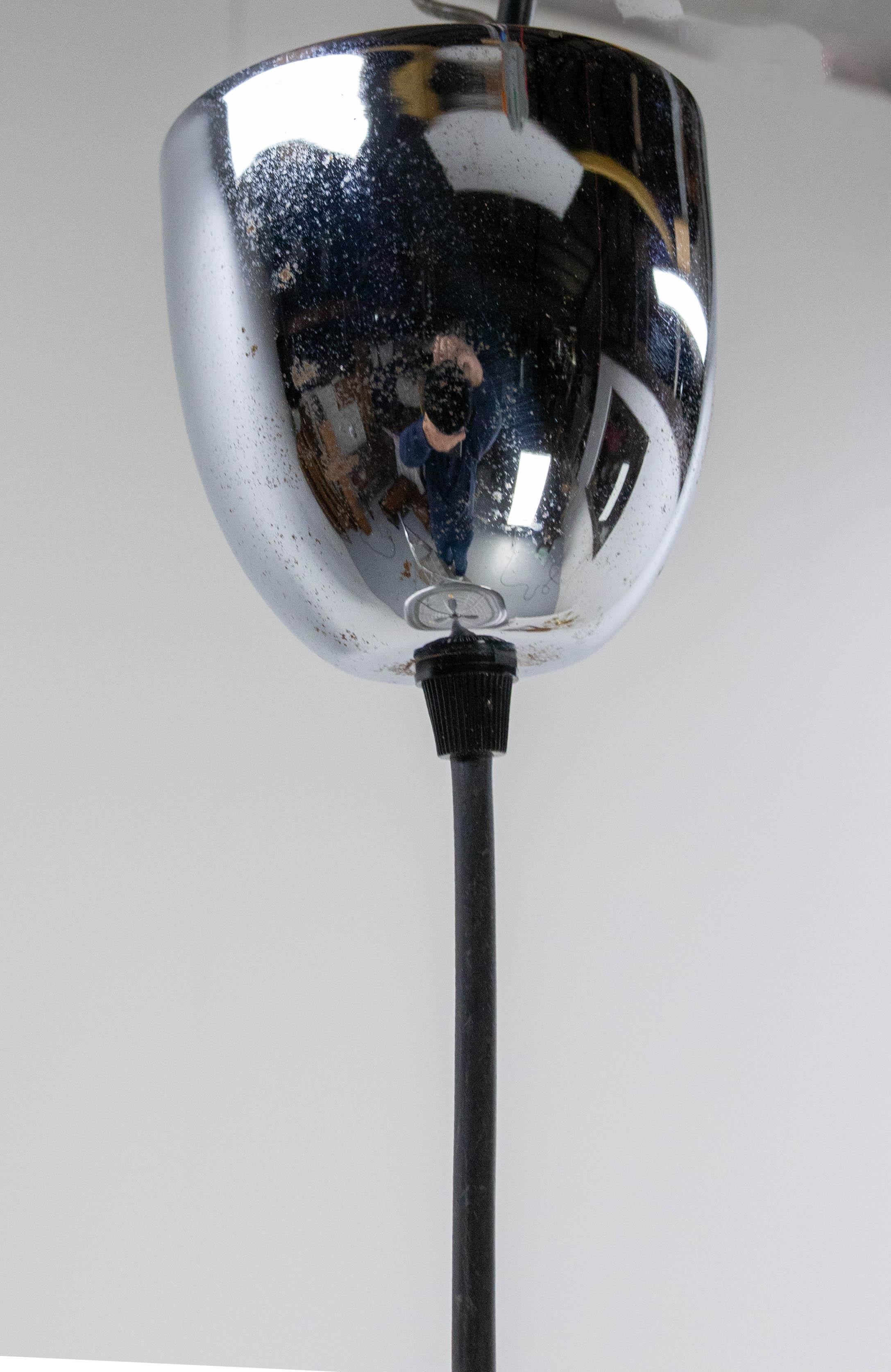 Lampadario francese a sospensione da soffitto Chrome, Space AGE, circa 1970 in vendita 5