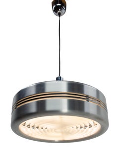 Französischer Deckenleuchter, Chrom, Space Age, um 1970