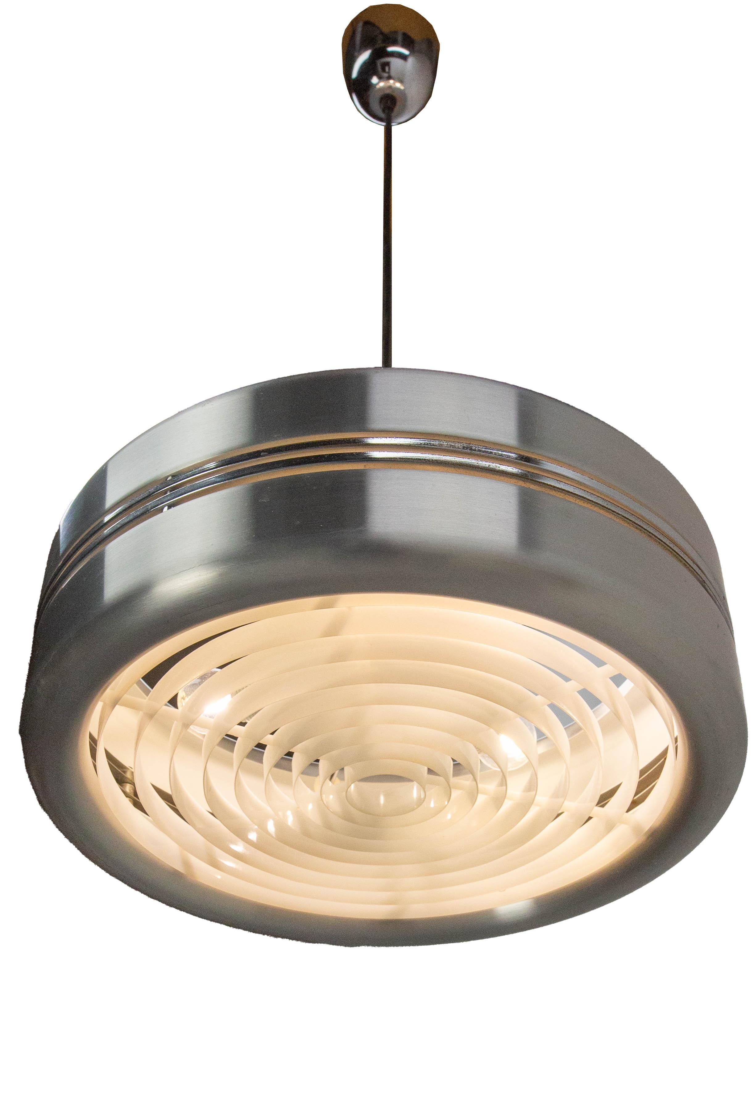 Francese Lampadario francese a sospensione da soffitto Chrome, Space AGE, circa 1970 in vendita