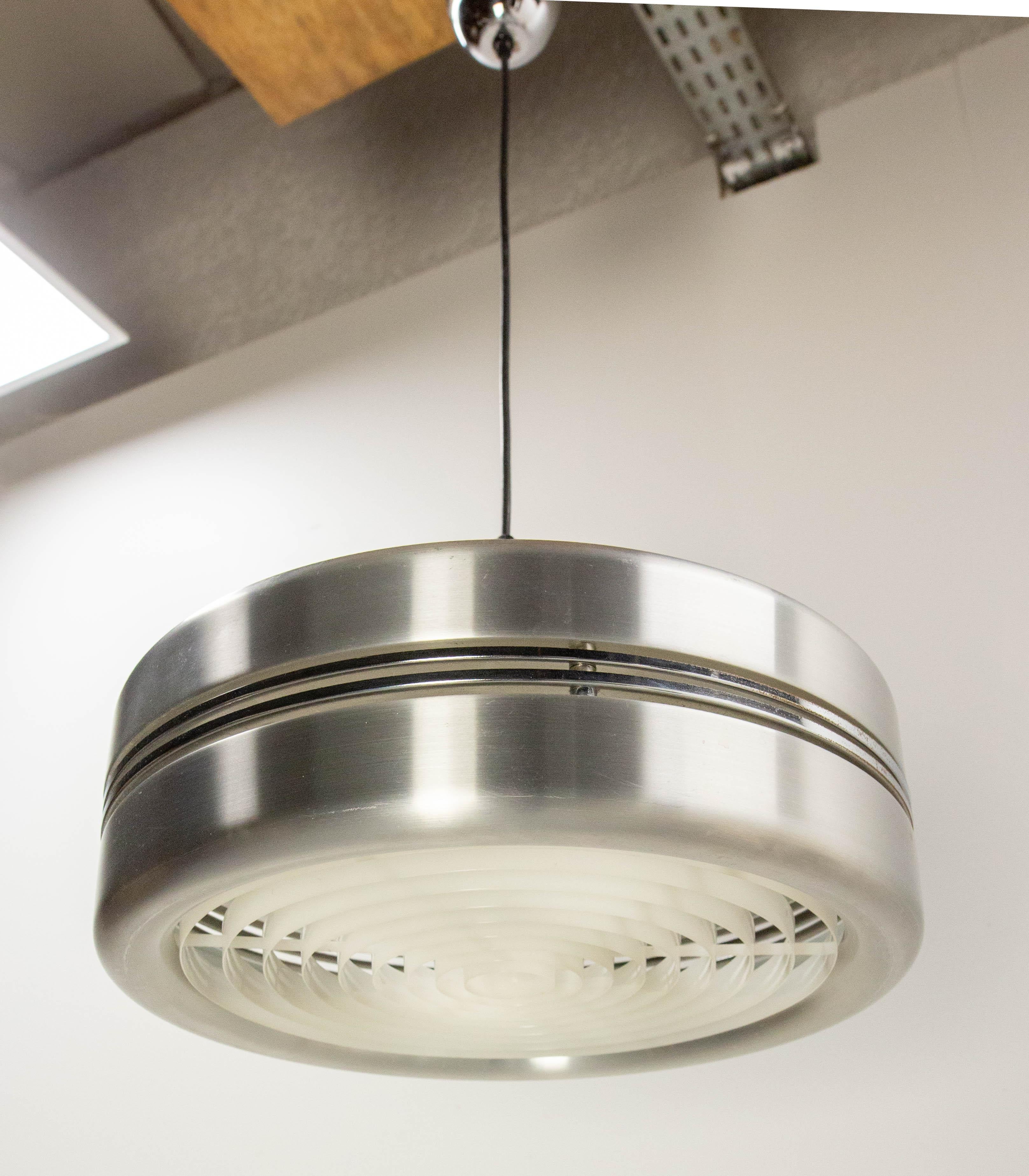 Lampadario francese a sospensione da soffitto Chrome, Space AGE, circa 1970 in vendita 1