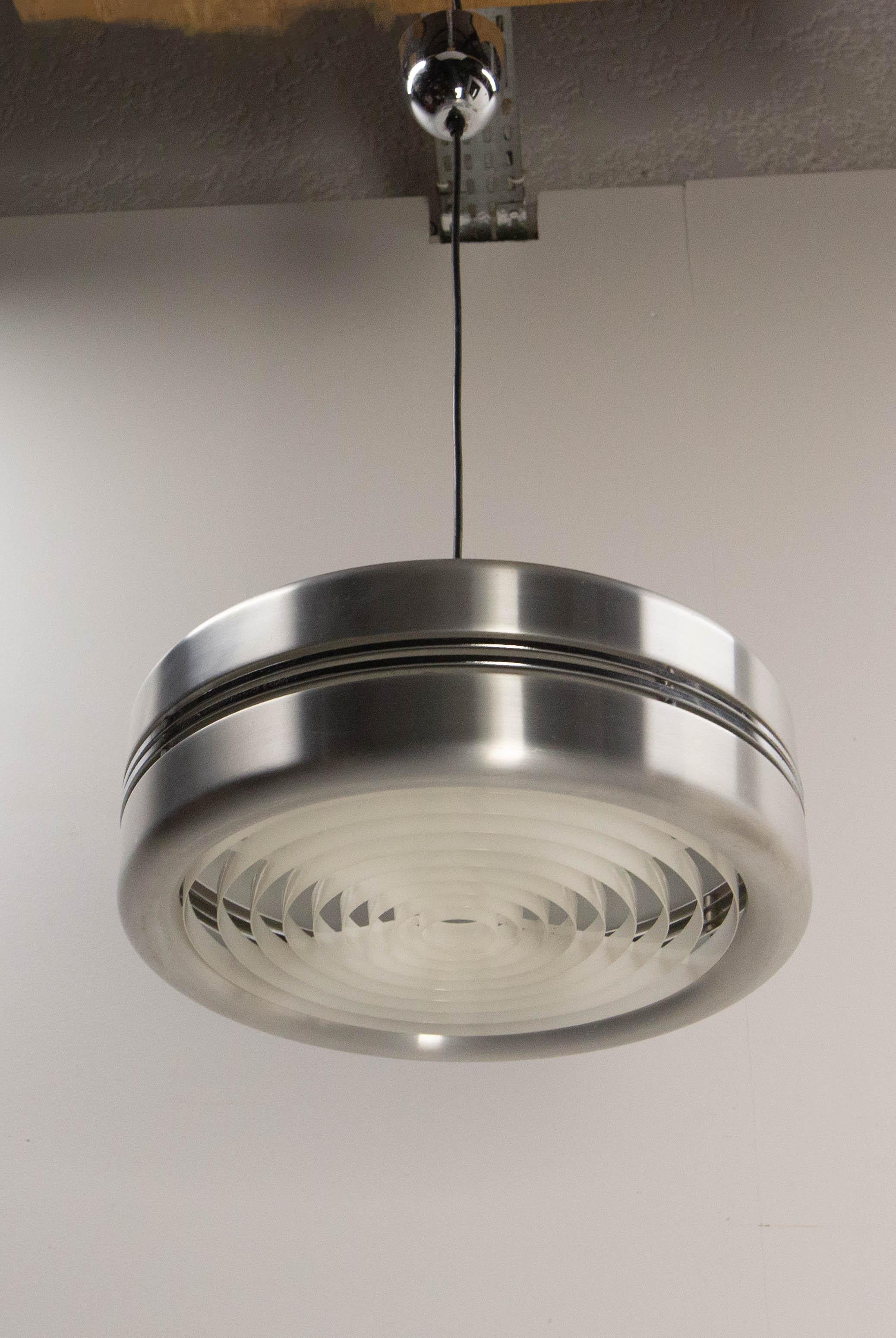 Lampadario francese a sospensione da soffitto Chrome, Space AGE, circa 1970 in vendita 2