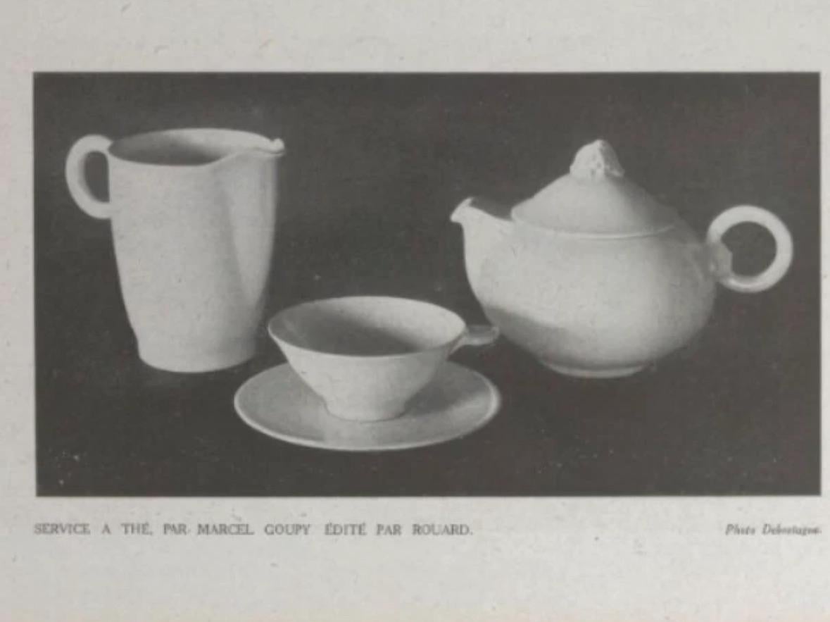 French Celadon Art Deco Tea and Coffee Set by Marcel Goupy Rouard for 12 p en vente 8