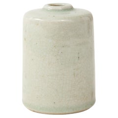 French Celadon Grey Craqueleur Vase, circa 1930