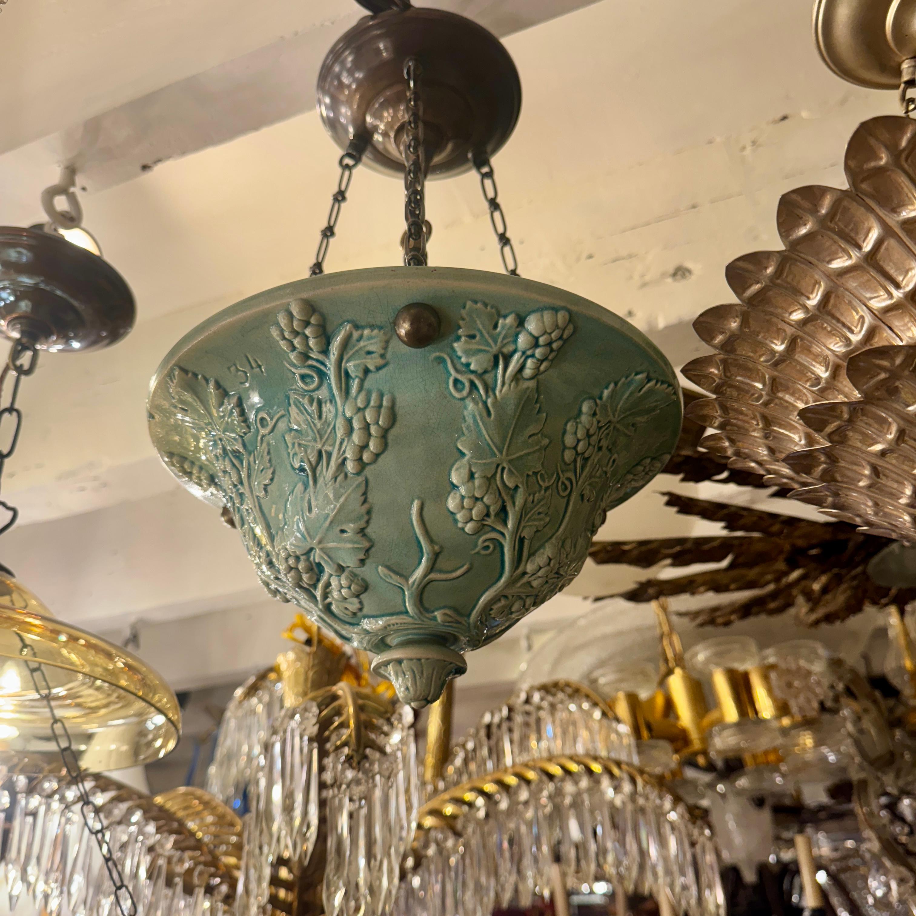 Inizio XX secolo Lampada in porcellana francese Celadon in vendita