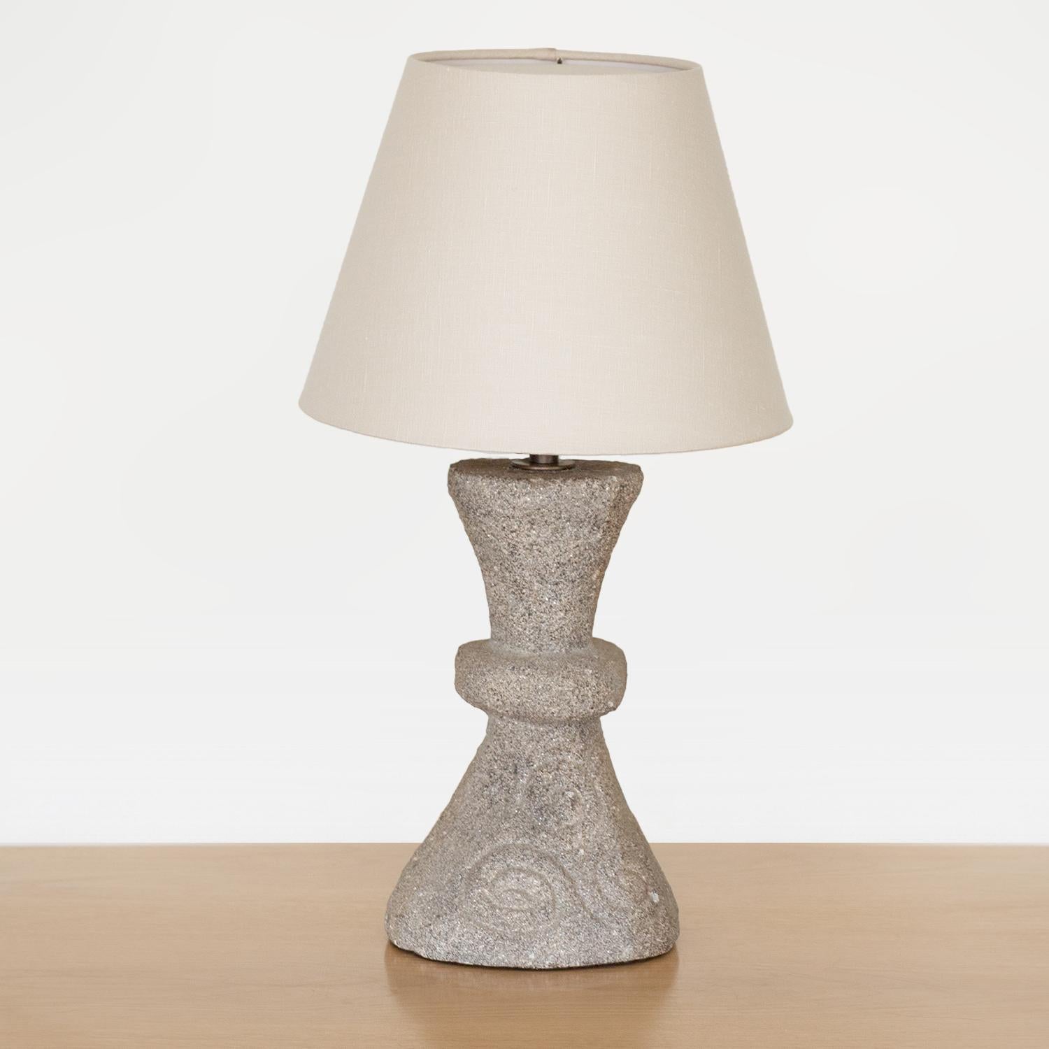 French Cement and Linen Table Lamp In Good Condition In Los Angeles, CA