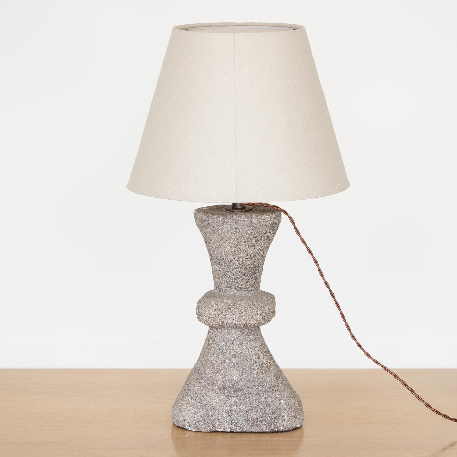 French Cement and Linen Table Lamp 1
