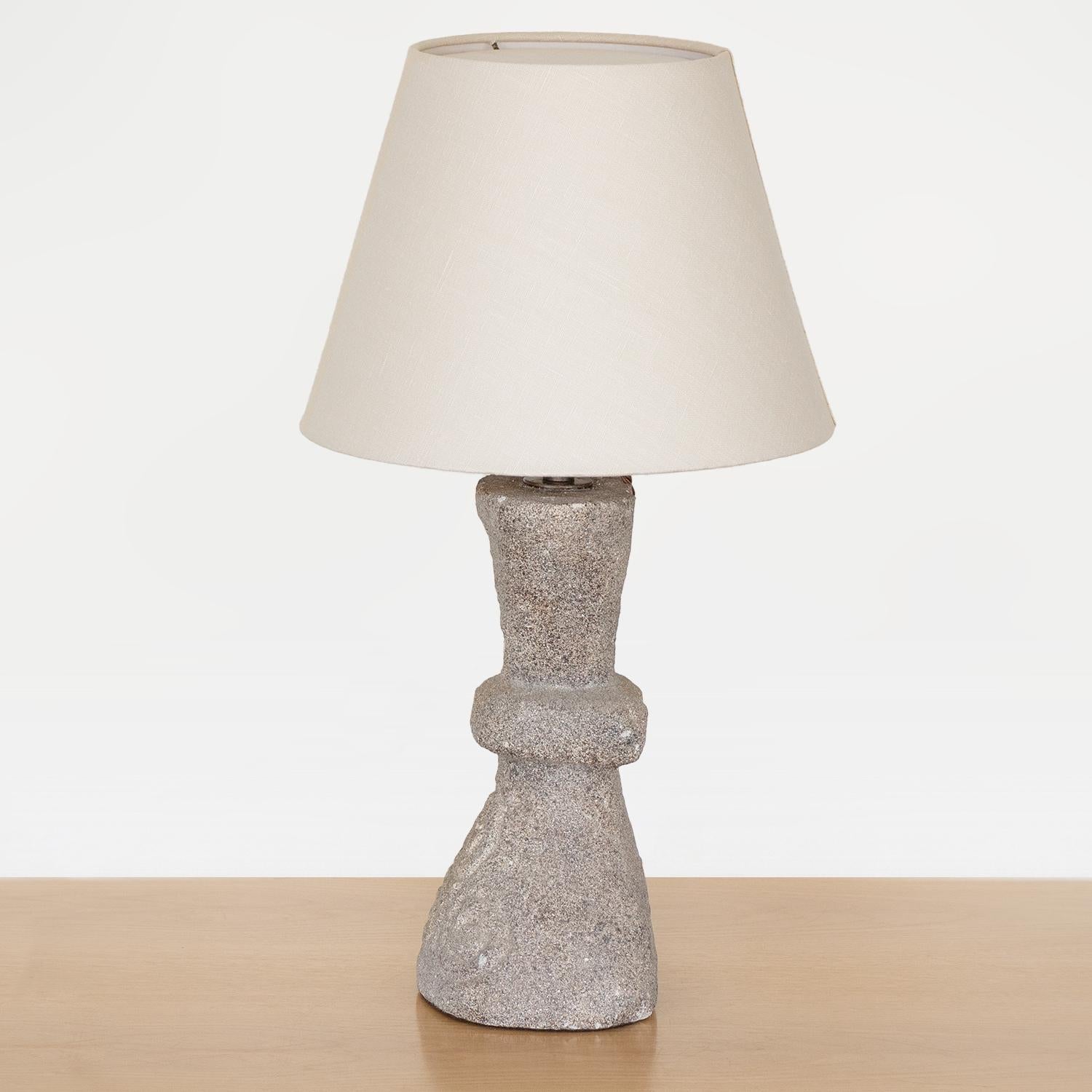 French Cement and Linen Table Lamp 2