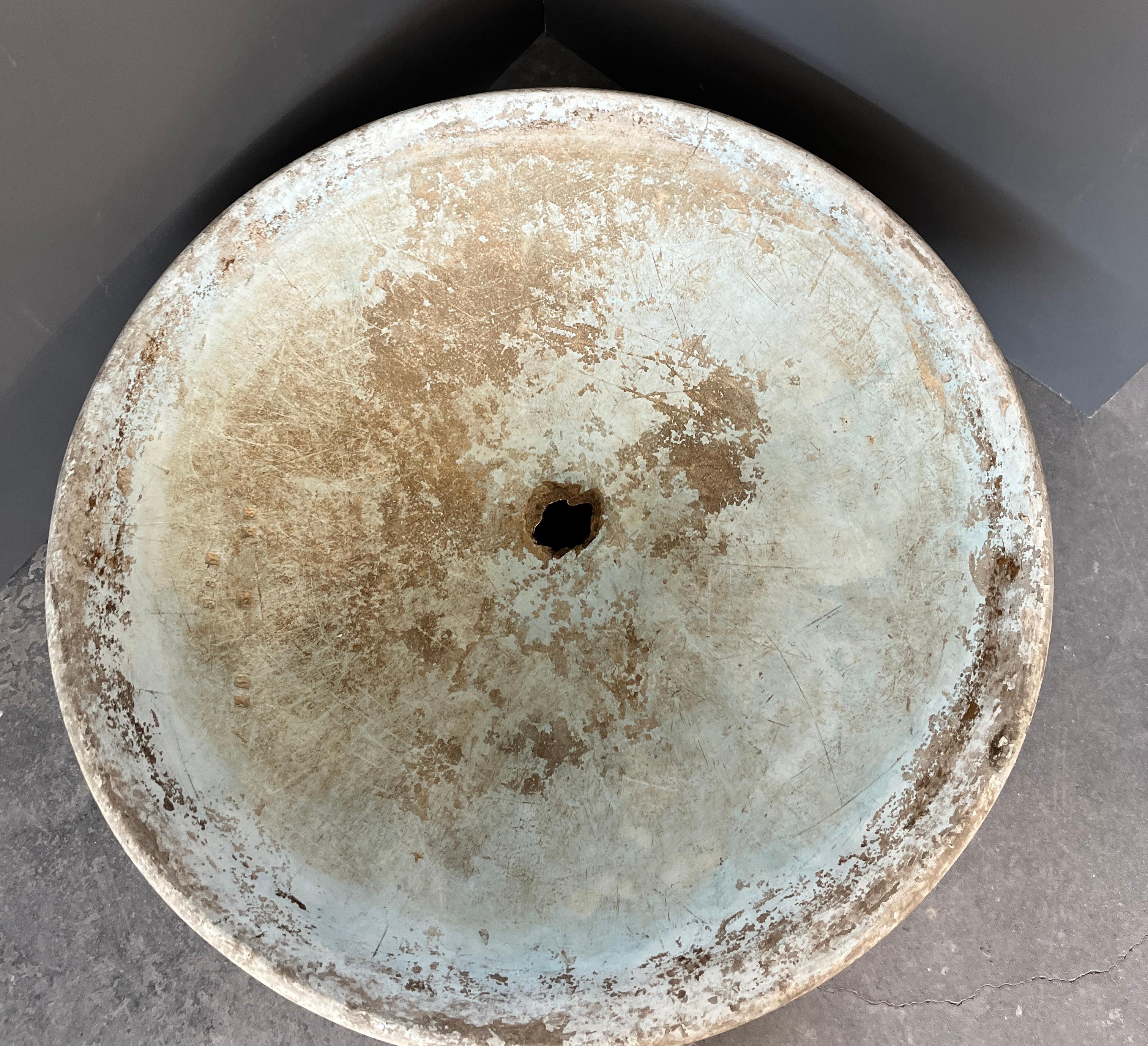Mid-20th Century French Cement Disc Planter on pedestal For Sale