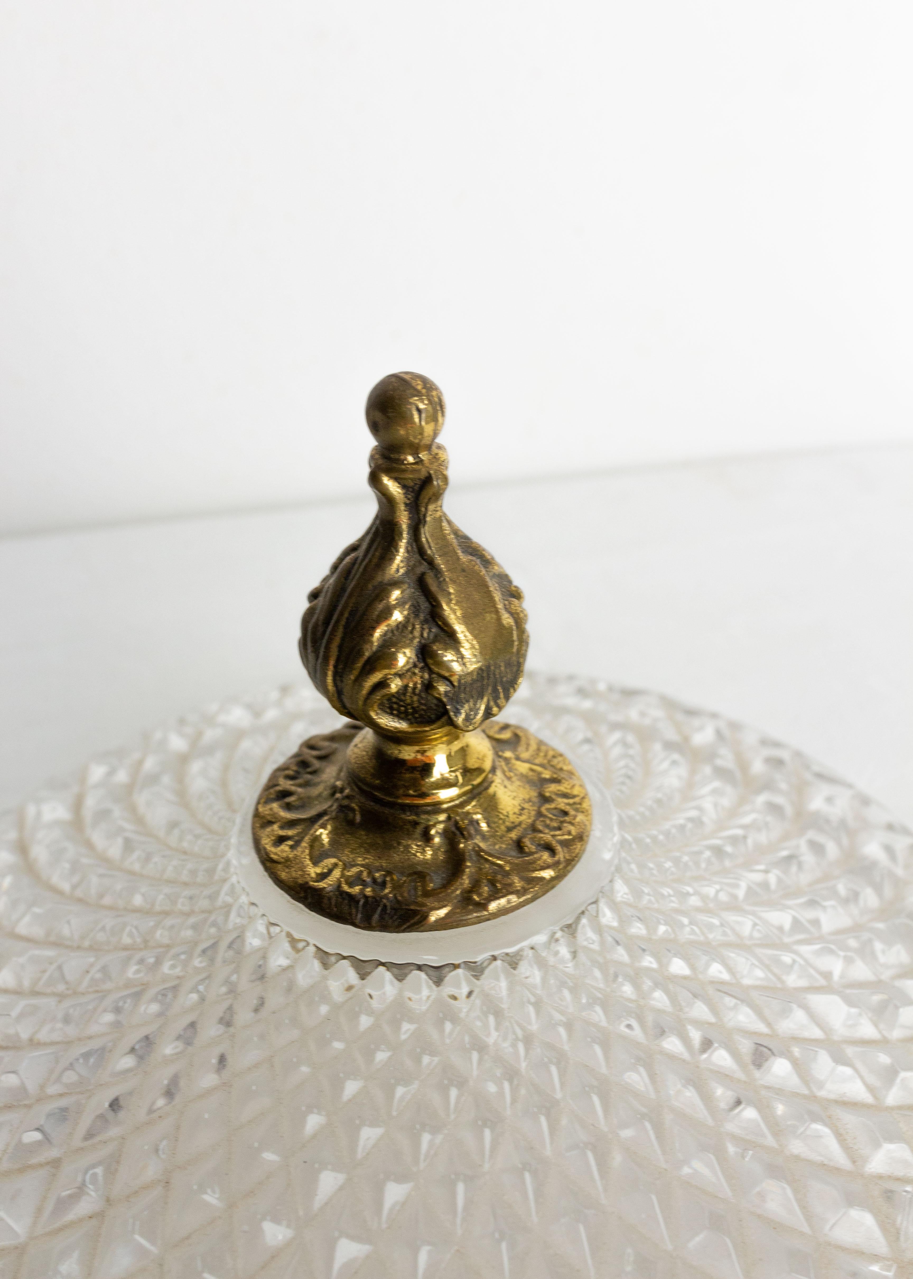French Center Piece or Vide-Poche Glass and Brass, circa 1960 For Sale 2