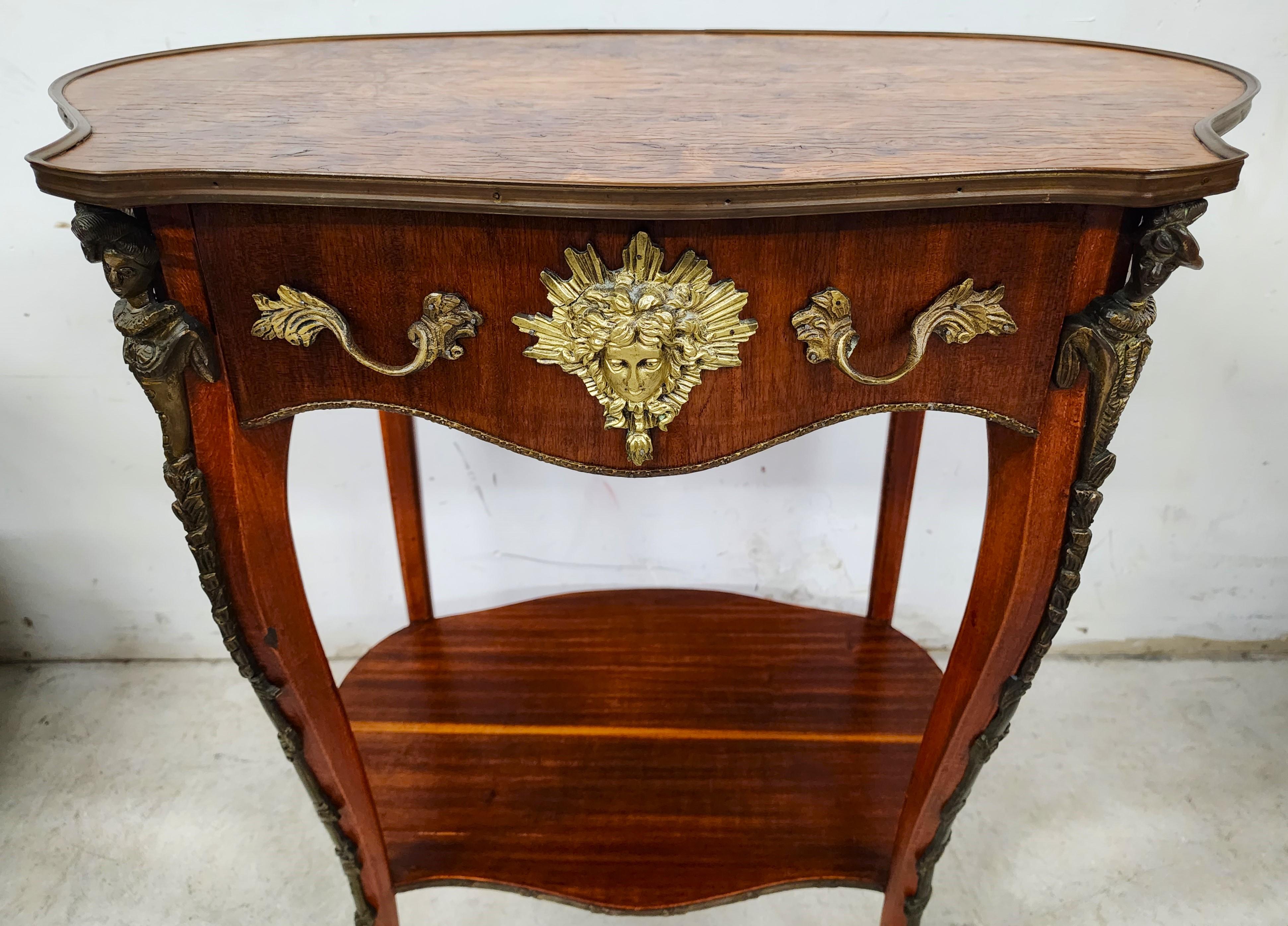 French Centre Side Table Louis XV Ormolu Mounts In Good Condition For Sale In Lake Worth, FL