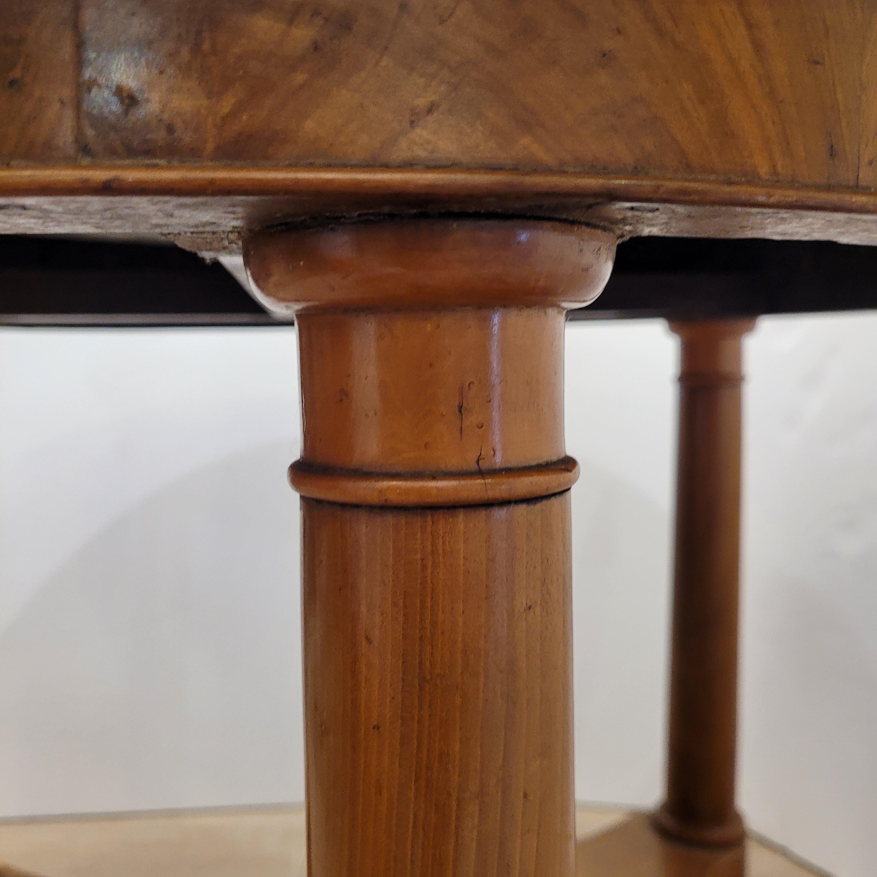 French  Center Table Gueridón  Empire  wood, black marble 8