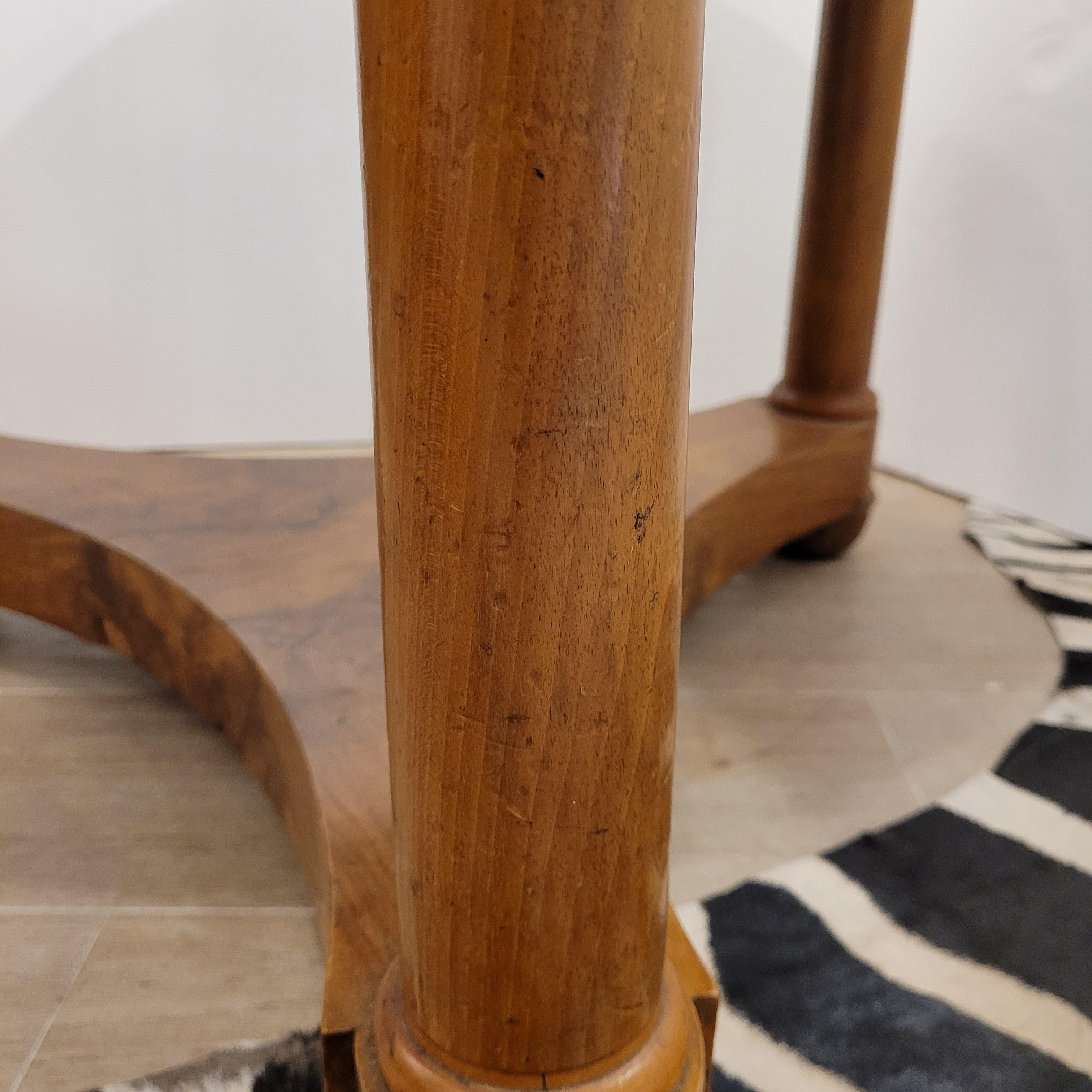 French  Center Table Gueridón  Empire  wood, black marble 9