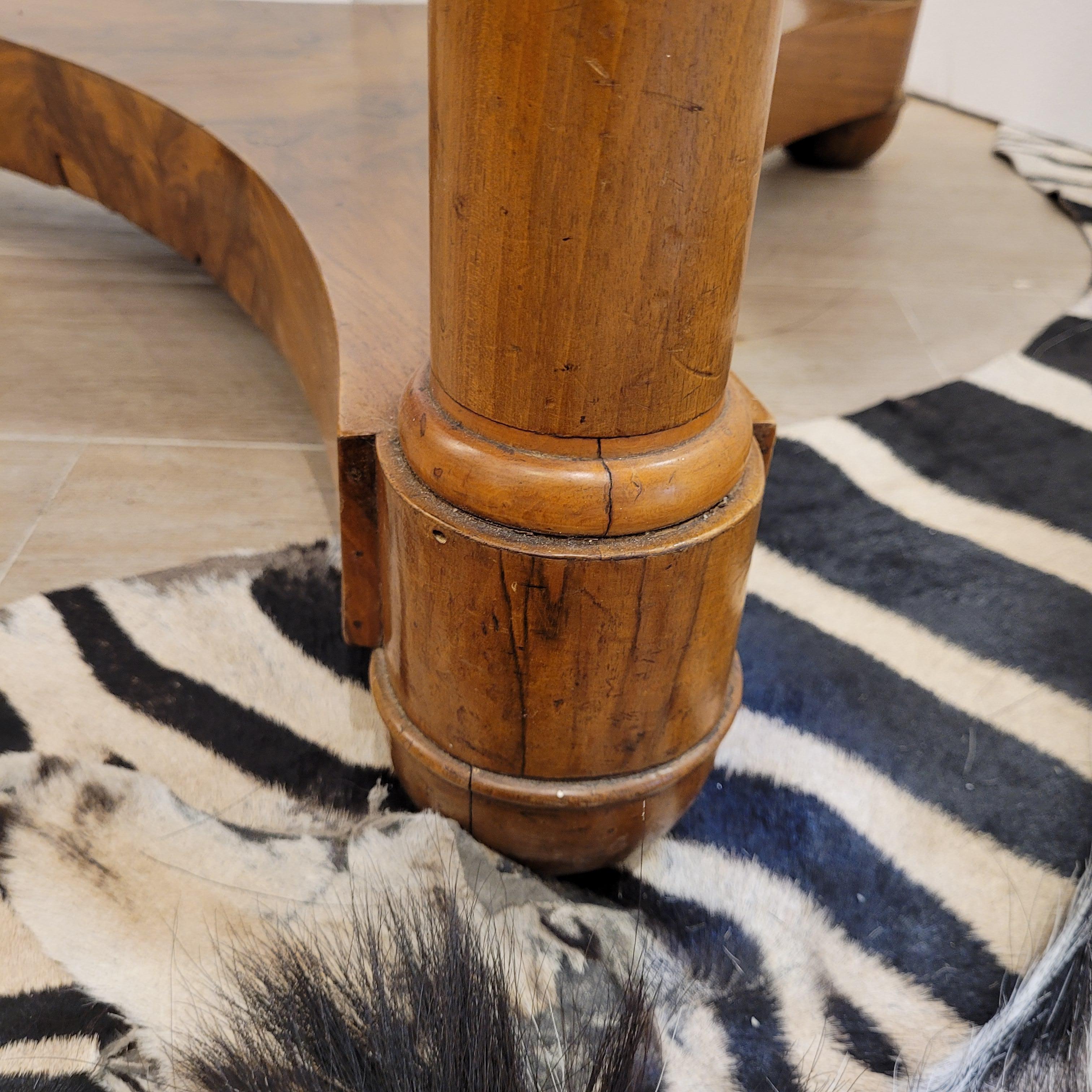 French  Center Table Gueridón  Empire  wood, black marble 10