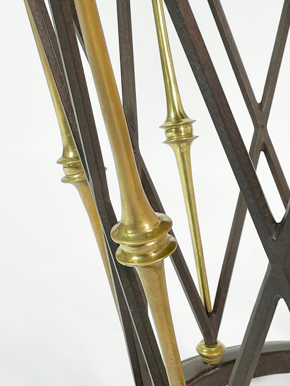 French Center Table in Brass & Wrought Iron with Ocatagonal Slate Top For Sale 5