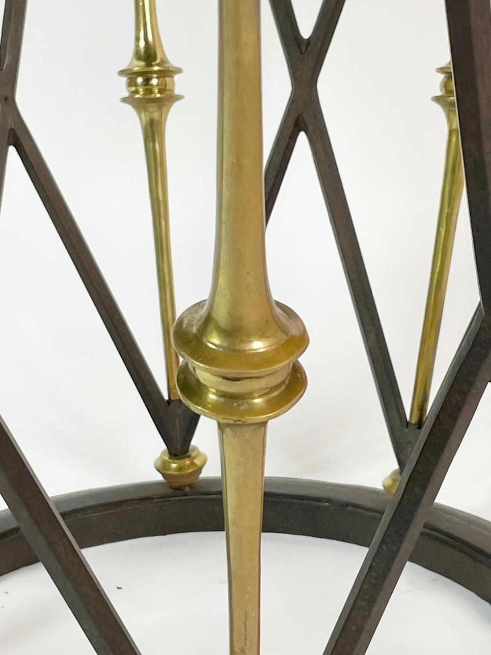 French Center Table in Brass & Wrought Iron with Ocatagonal Slate Top For Sale 6