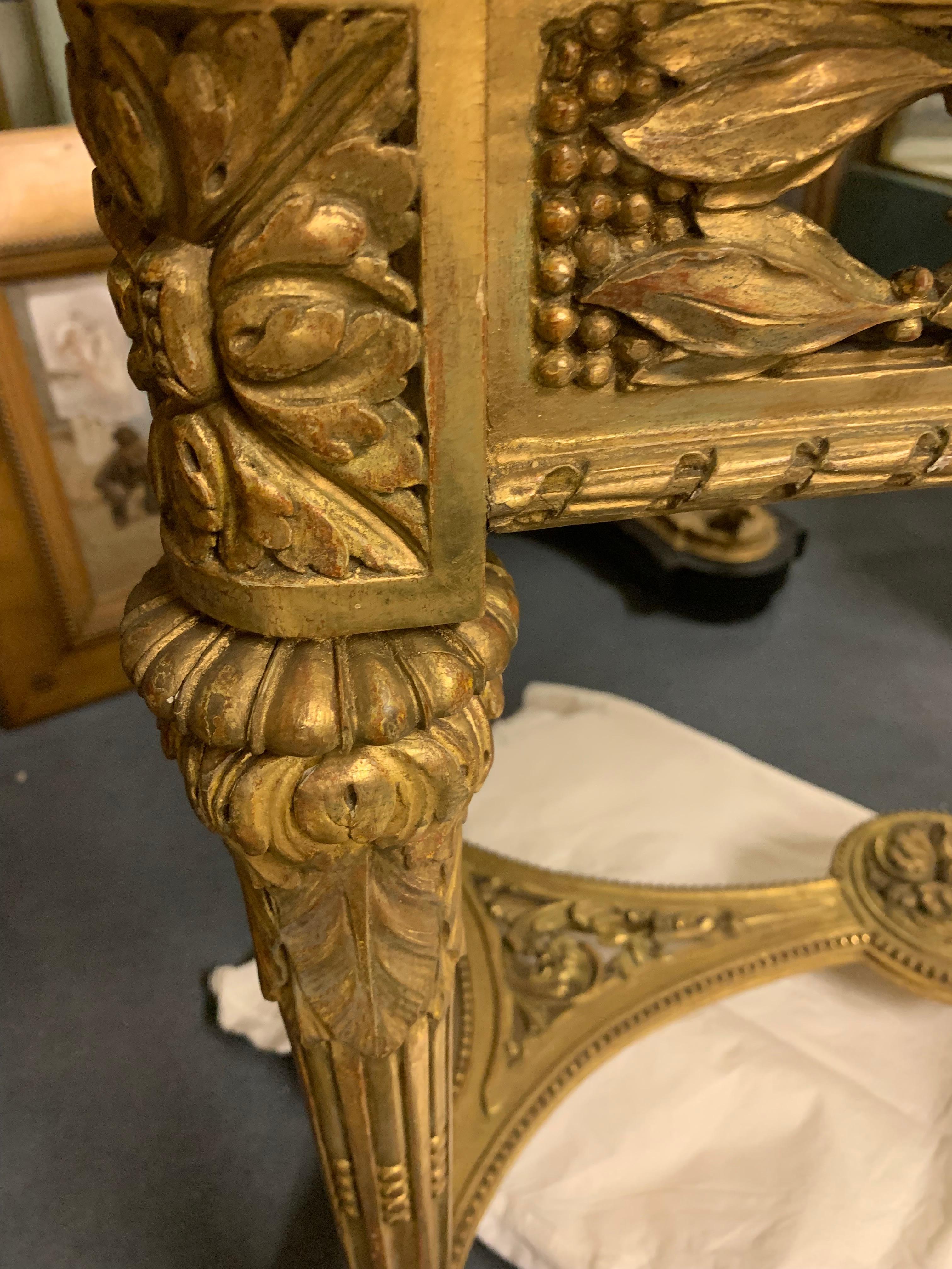 Early 20th Century French Center Tables Giltwood Louis XVI Style For Sale