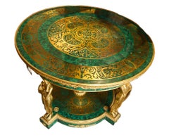 Centre de table français en malachite Napoléon III Revival