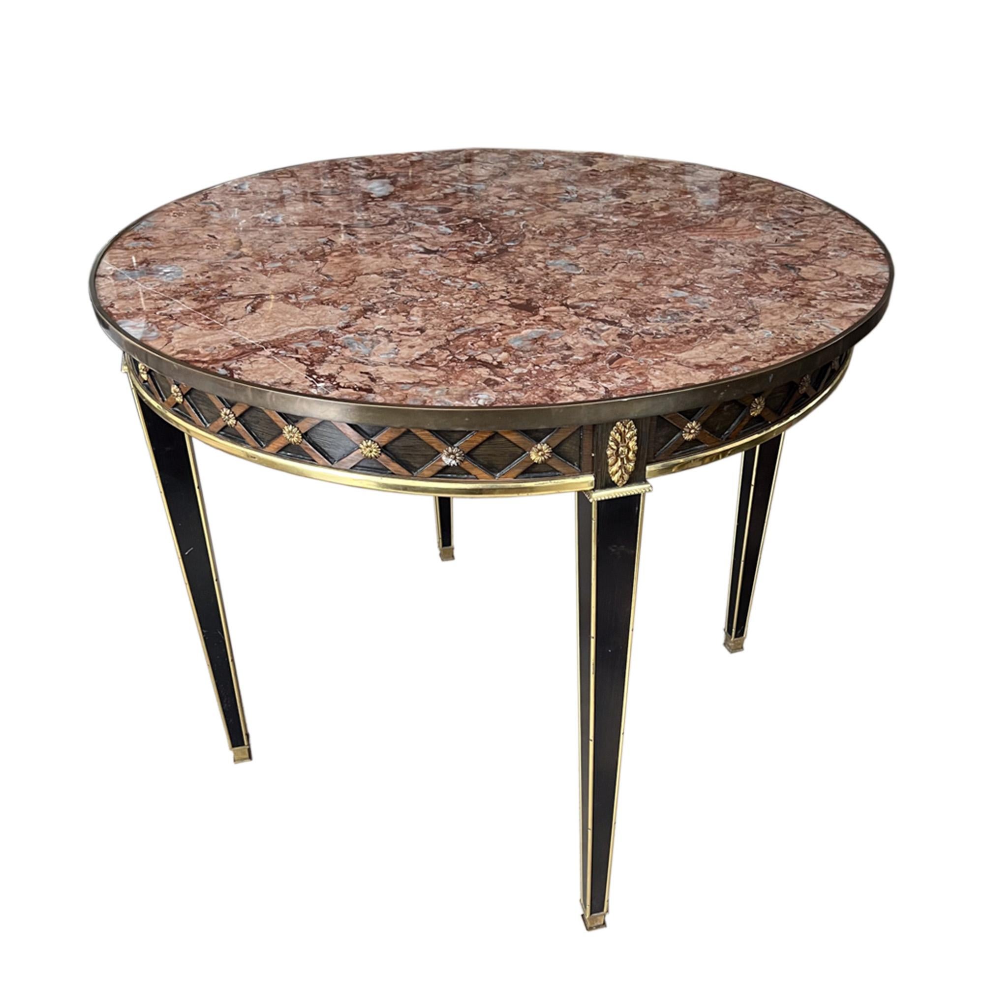 Mid-20th Century French Centre Table With Marble Top For Sale