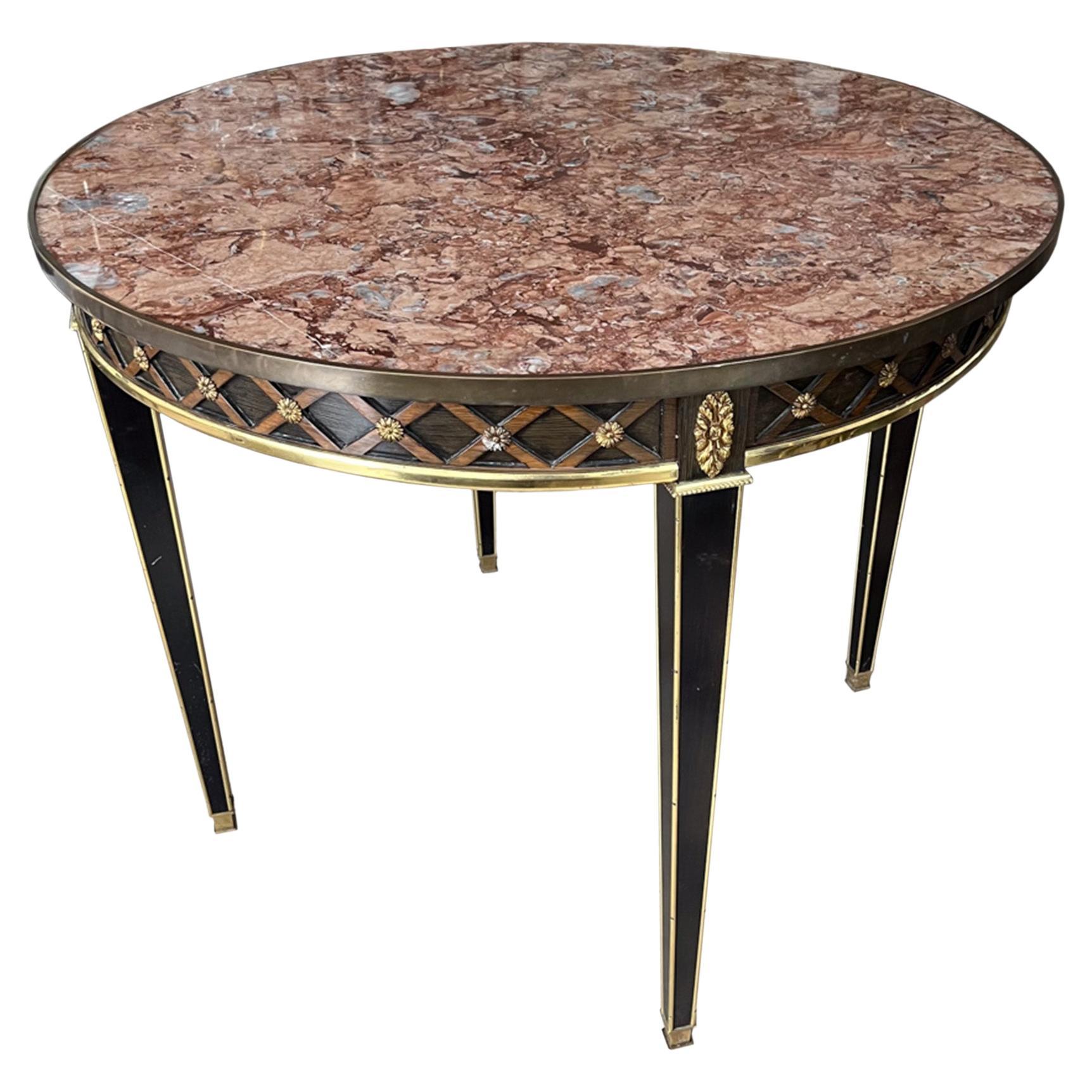 French Centre Table With Marble Top For Sale