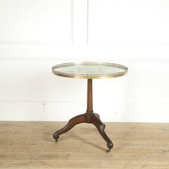 French Centre Table with Mirror Top and Brass Gallery