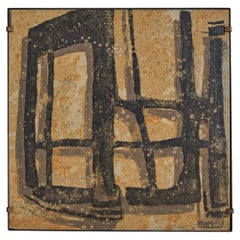 French Ceramic Abstract Wall Sculpture, 1950s