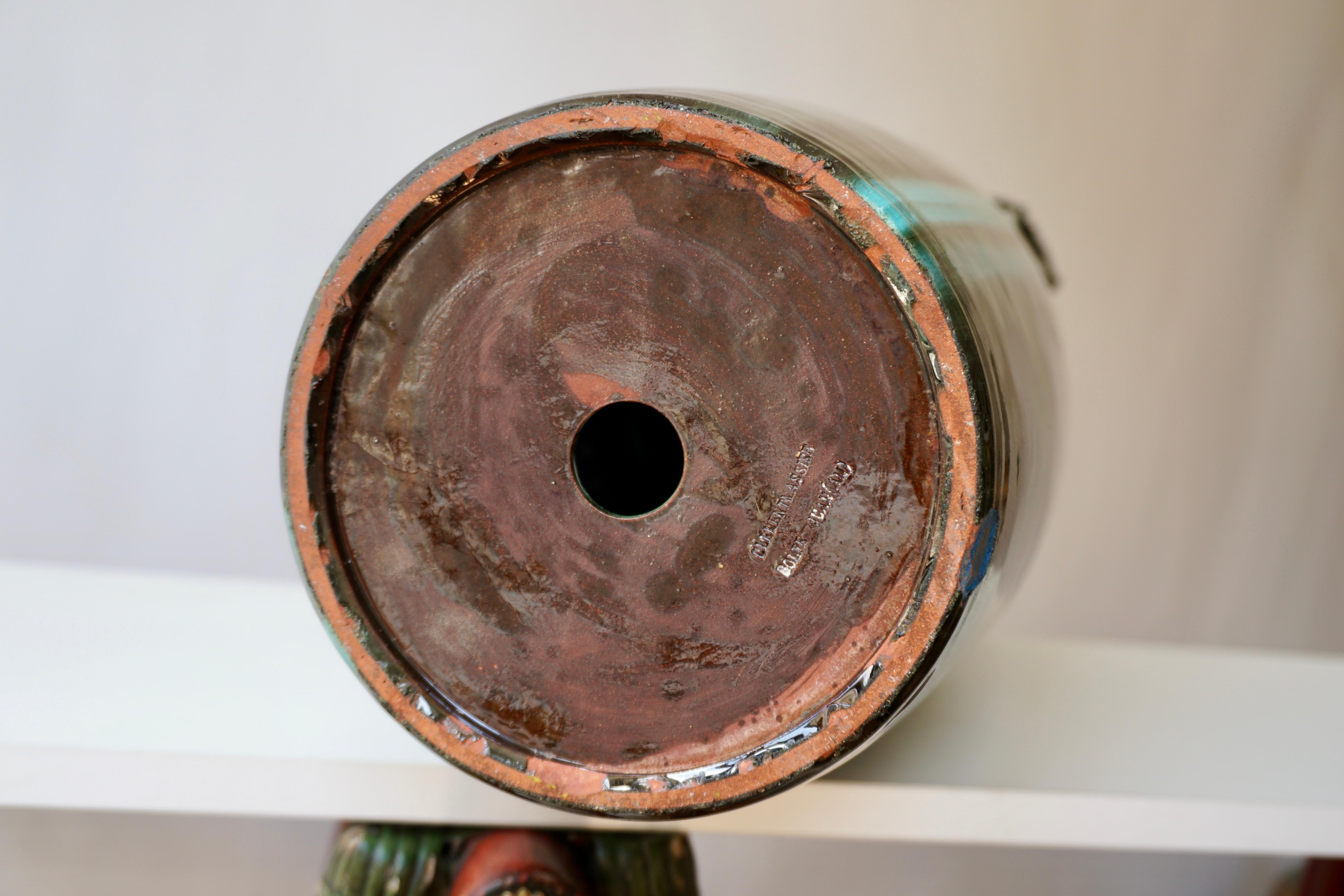 Vase français en céramique et bronze de Clement Massier 2