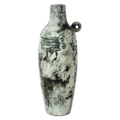 Jacques Blin Artiste Céramiste Français Céramique Bouteille Vaisseau Sgraffito Décoration