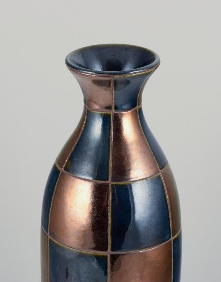 Mid-Century Modern French ceramic artist. Large ceramic vase in a modernist design.  For Sale