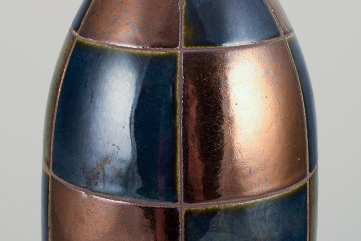 20th Century French ceramic artist. Large ceramic vase in a modernist design.  For Sale