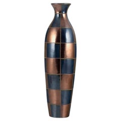 Vintage French ceramic artist. Large ceramic vase in a modernist design. 