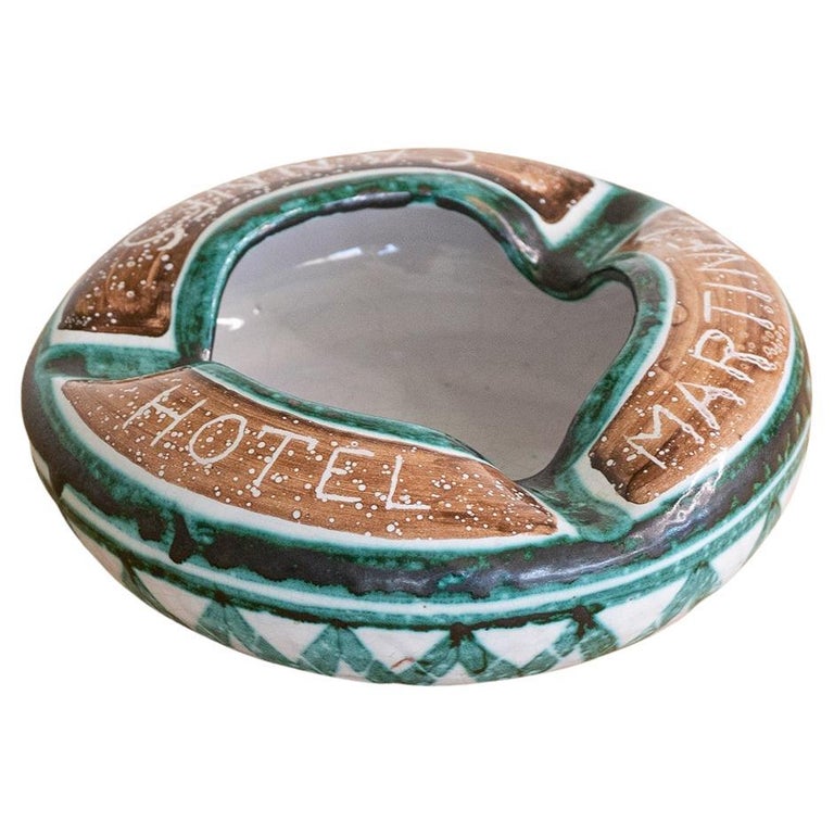 French Ceramic Ashtray for Hotel Martinez by Robert Picault at 1stDibs