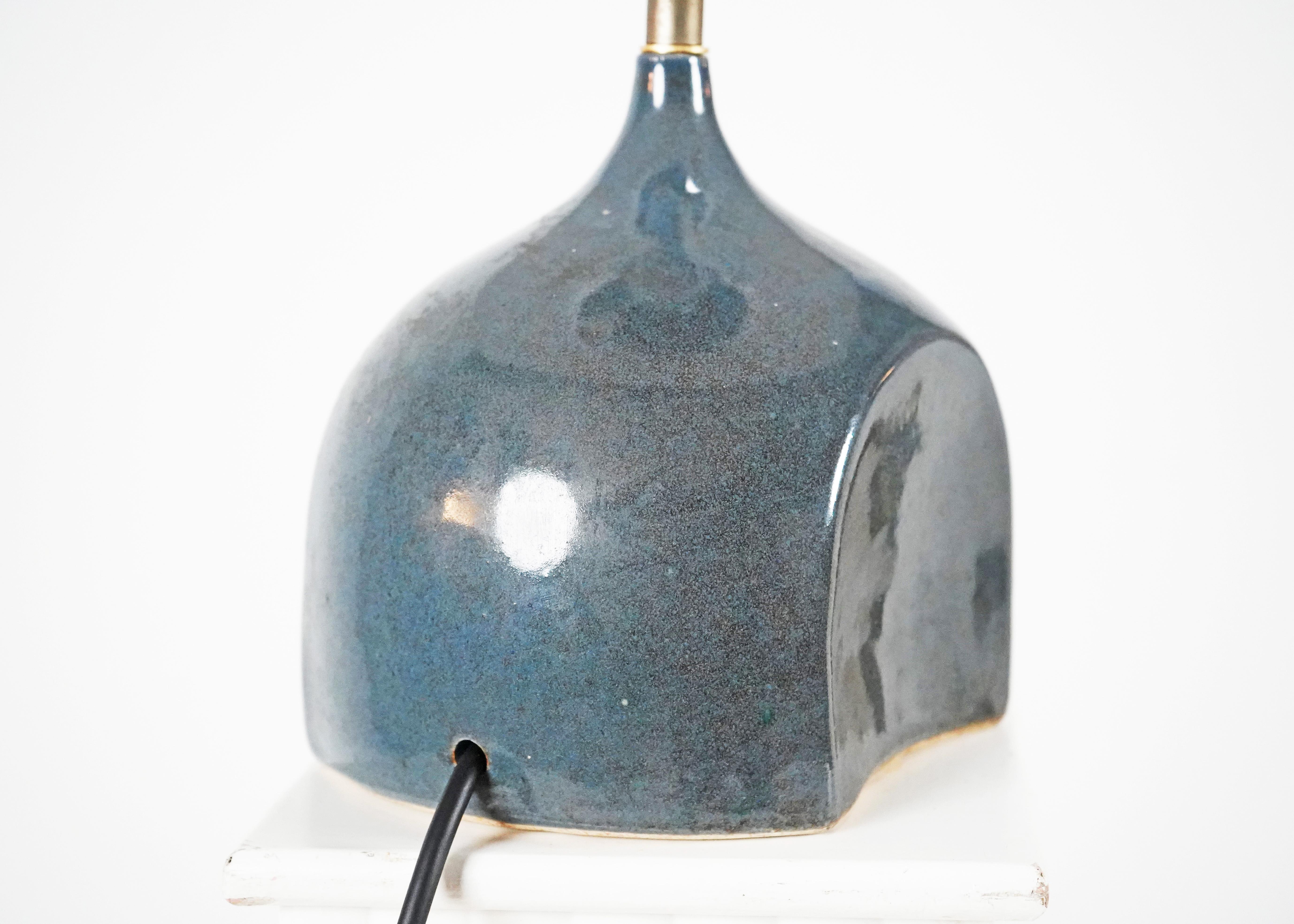 French Ceramic Blue Lamp 2