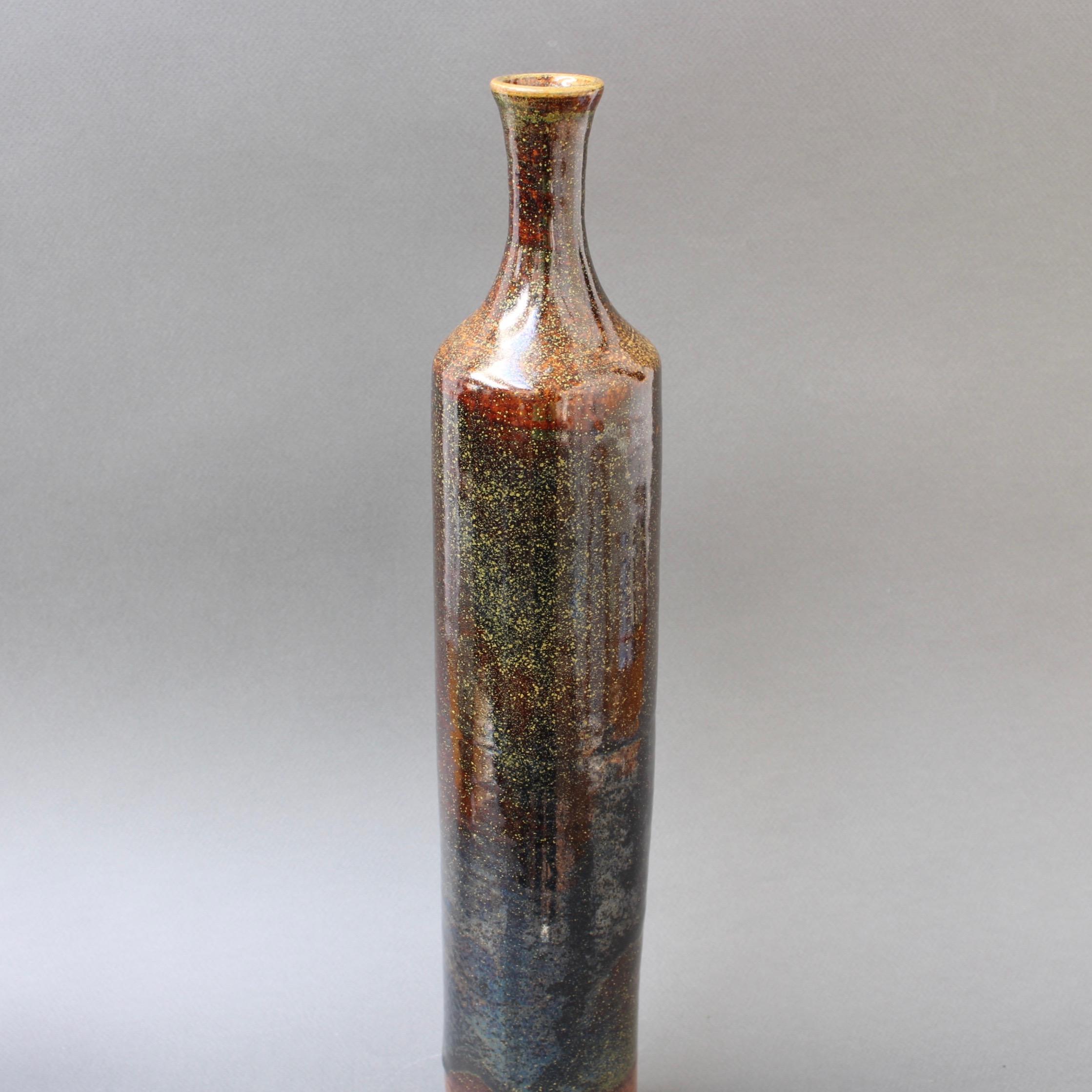 French Ceramic Bottle-Shaped Vase, circa 1960s 7