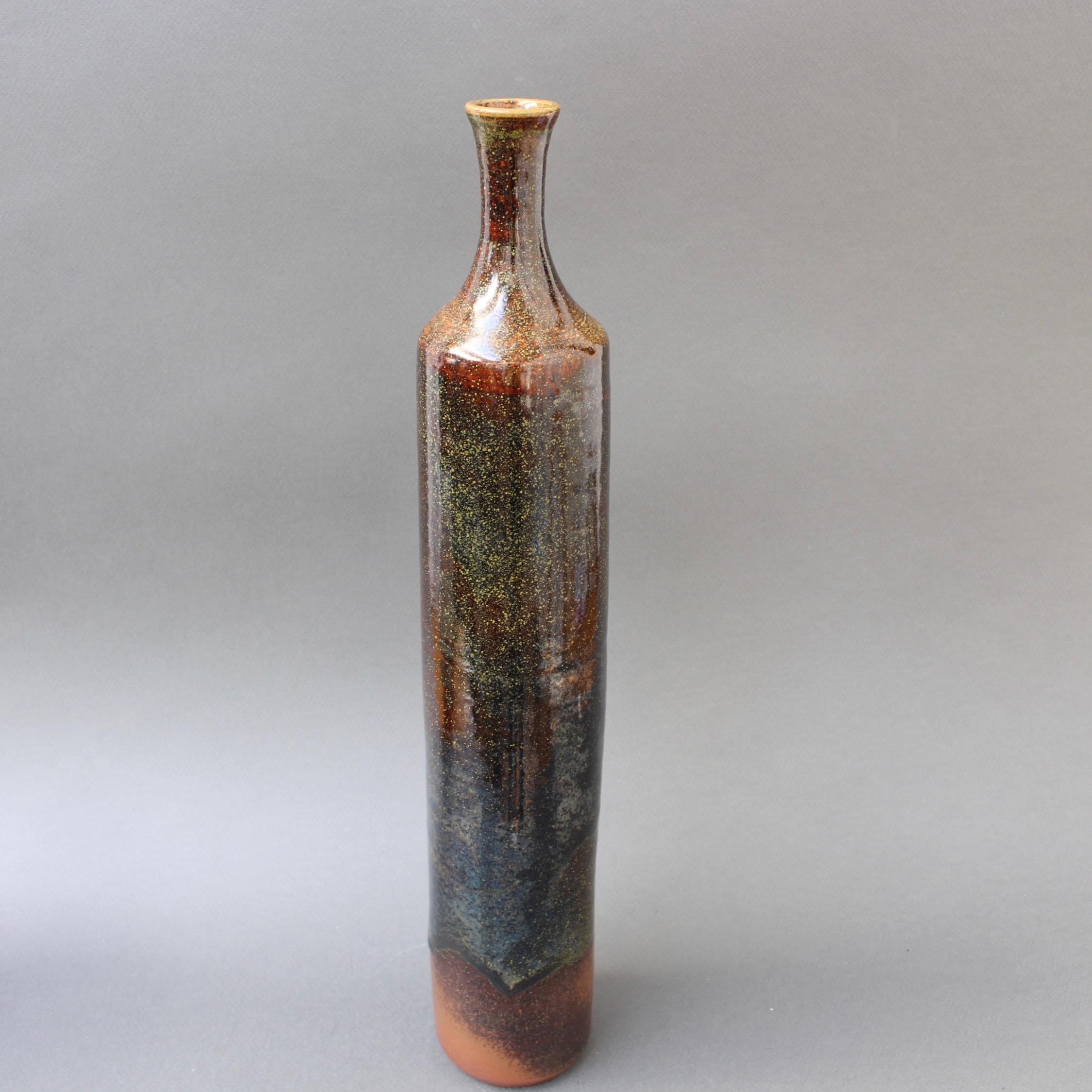 French Ceramic Bottle-Shaped Vase, circa 1960s 8