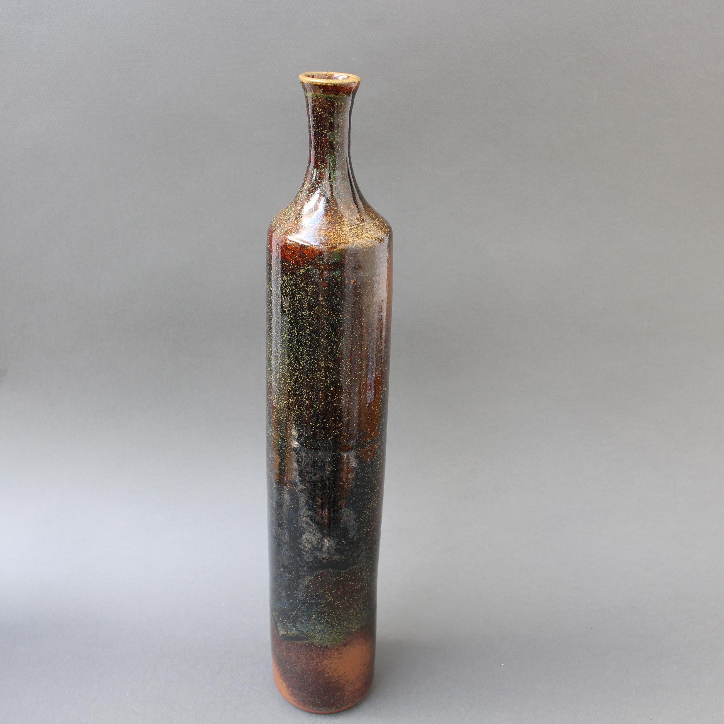 French Ceramic Bottle-Shaped Vase, circa 1960s 9