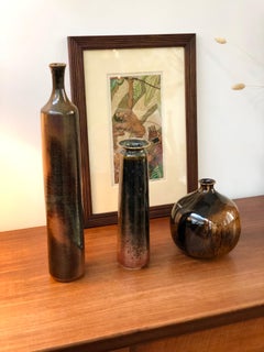 French Ceramic Bottle-Shaped Vase, circa 1960s