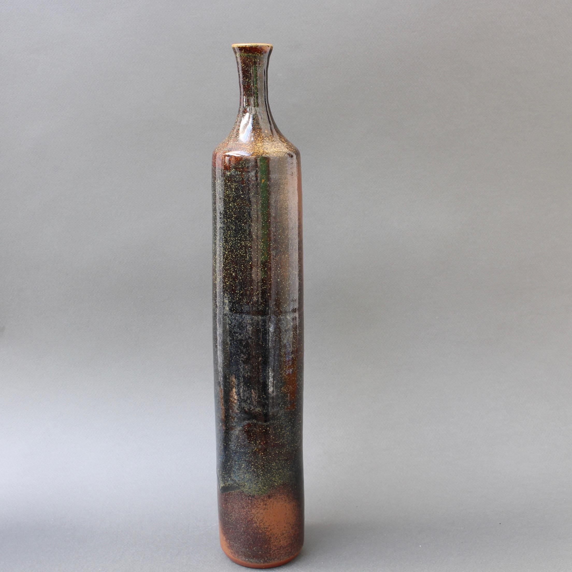 French Ceramic Bottle-Shaped Vase, circa 1960s In Good Condition In London, GB