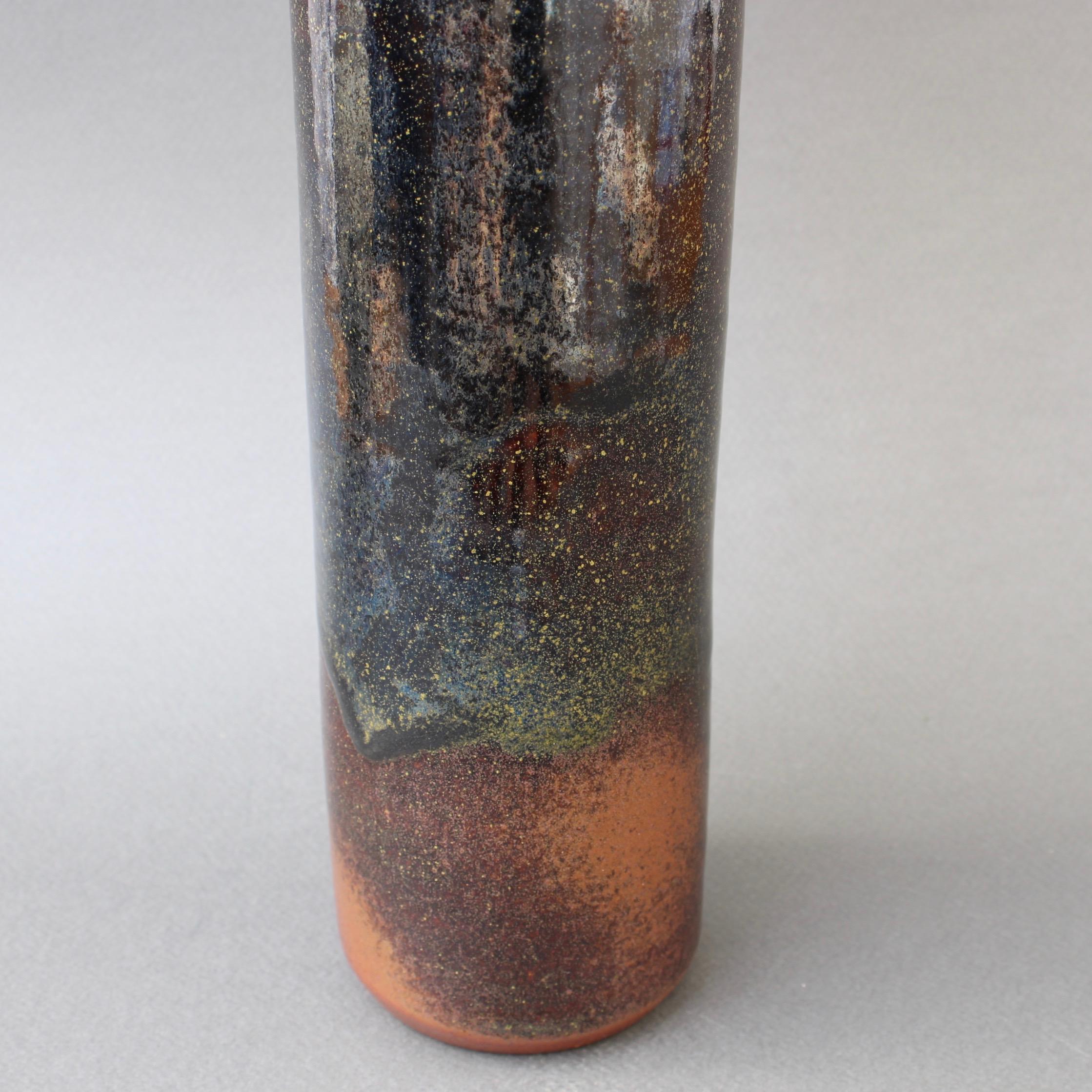 French Ceramic Bottle-Shaped Vase, circa 1960s 1